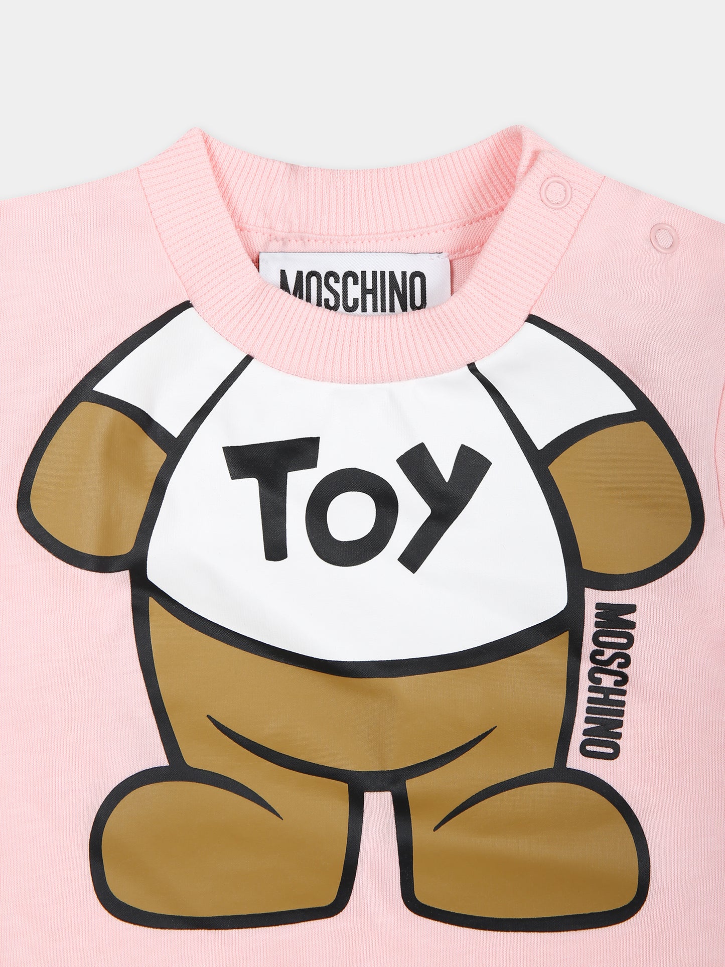 Pagliaccetto rosa per neonata con Teddy Bear,Moschino Kids,MNY022 LAA33 50209