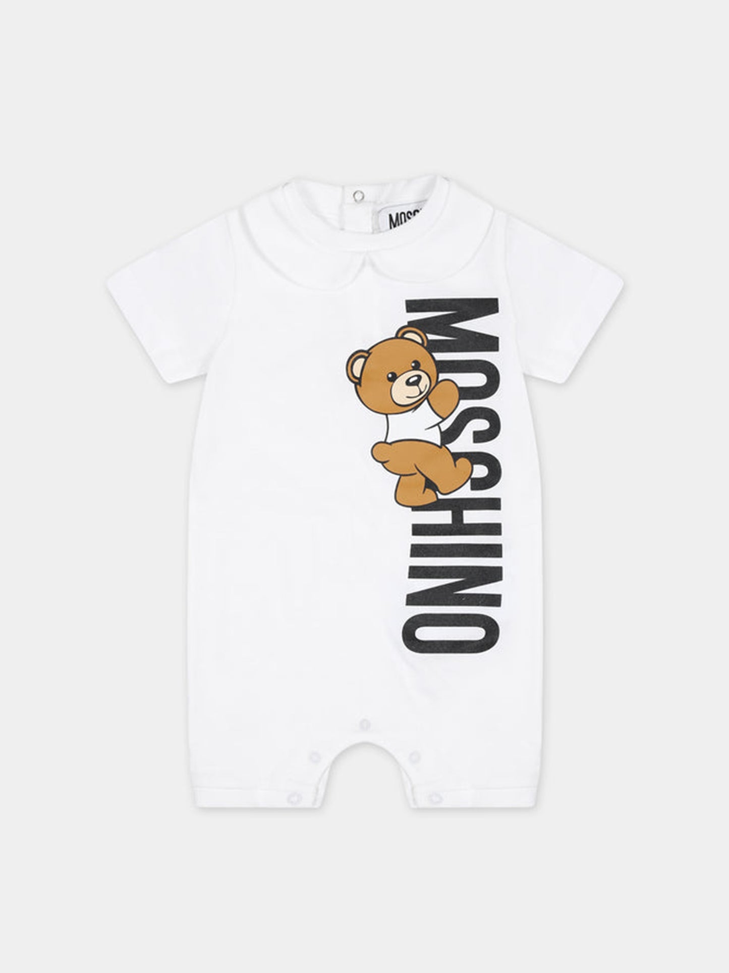 Pagliaccetto bianco per neonati con Teddy Bear,Moschino Kids,MUY06L LAA17 10101