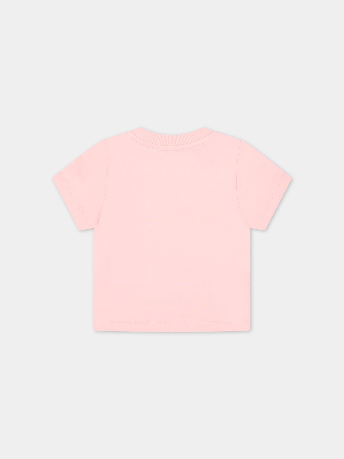T-shirt rosa per neonata con Teddy Bear,Moschino Kids,MUM03Y LAA02 50209