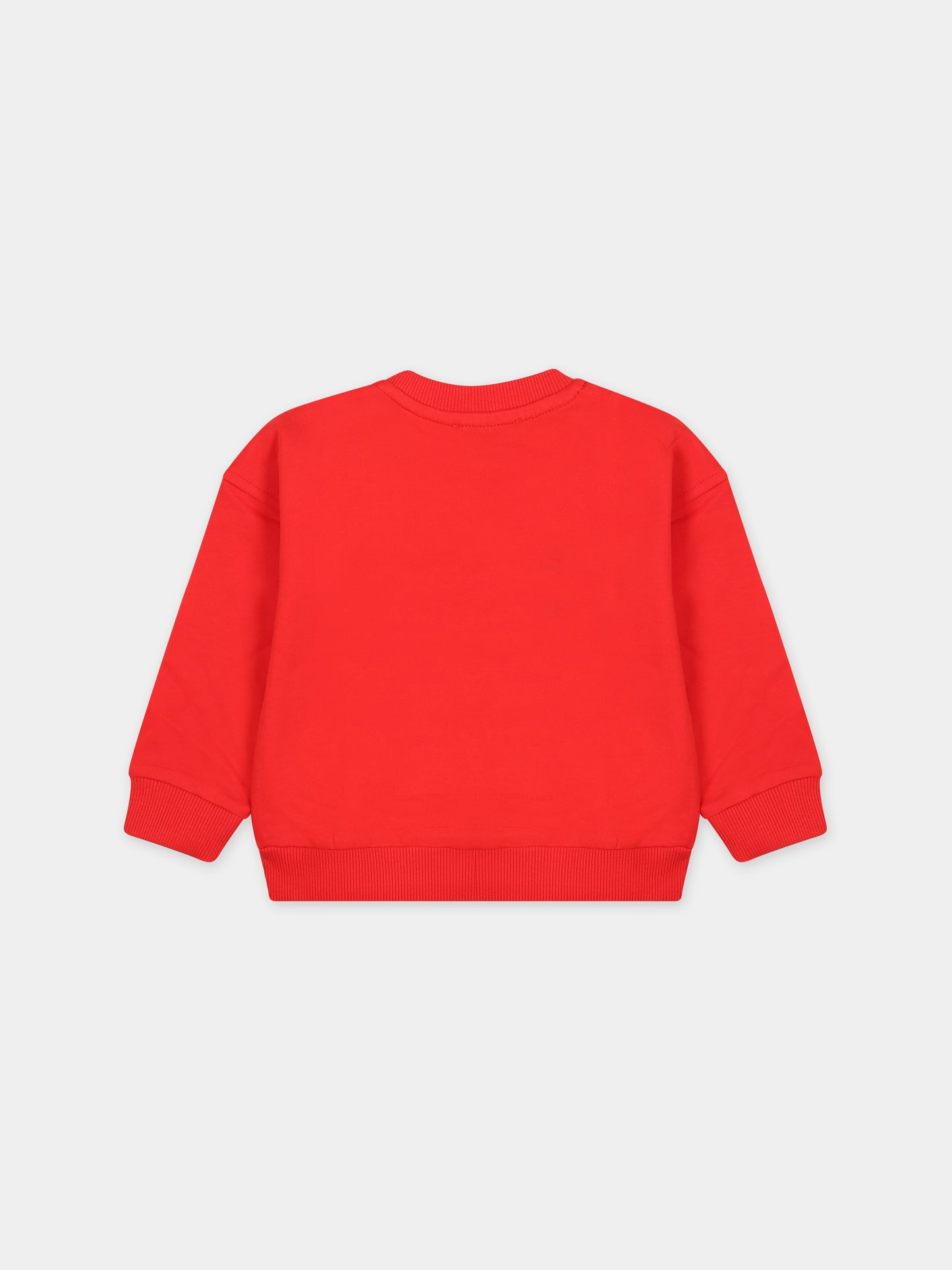 Felpa rossa per neonati con Teddy Bear,Moschino Kids,MYF03Q LCA69 50109