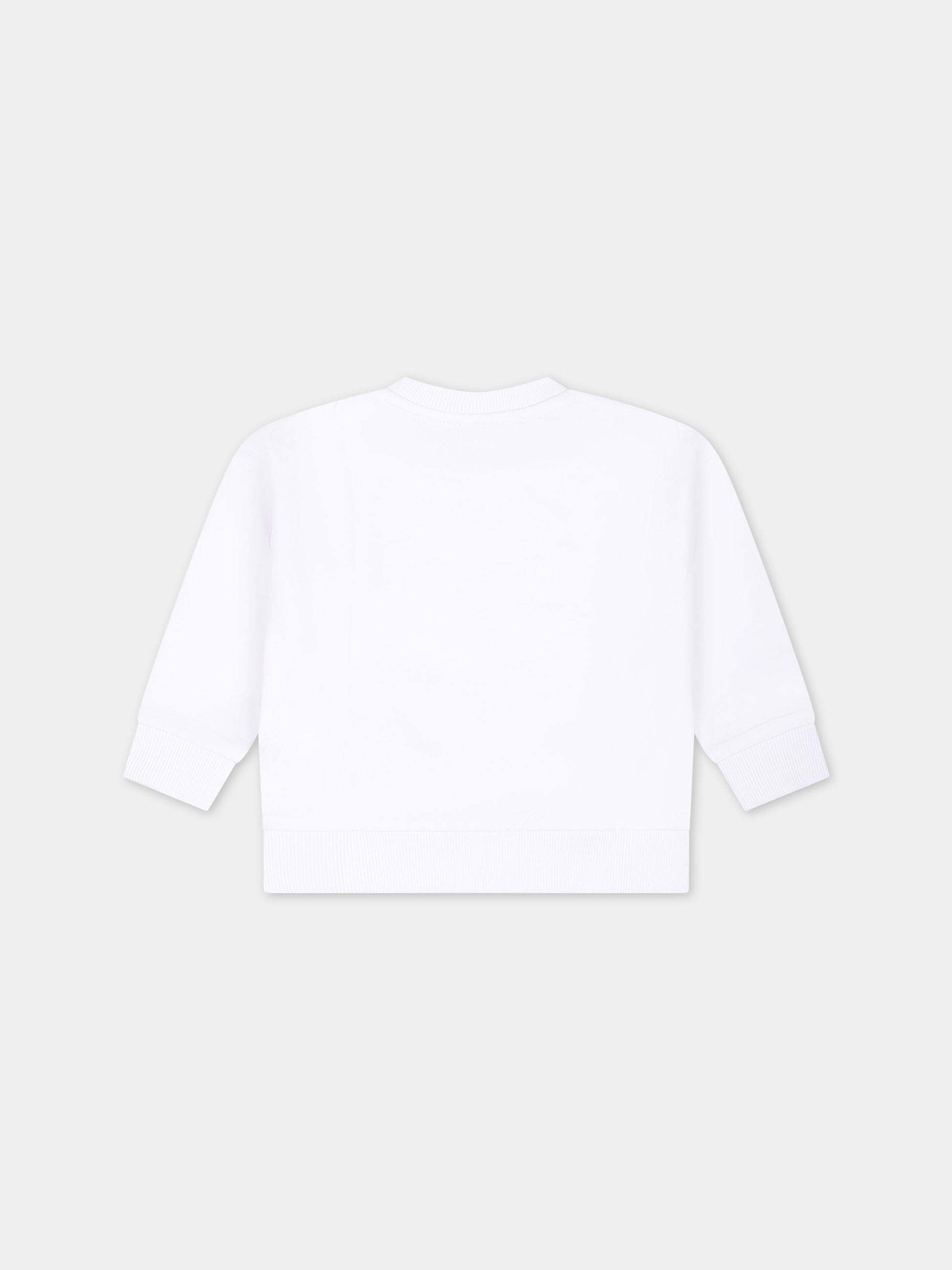 Felpa bianca per neonati con Teddy Bear,Moschino Kids,MYF03Q LCA69 10101