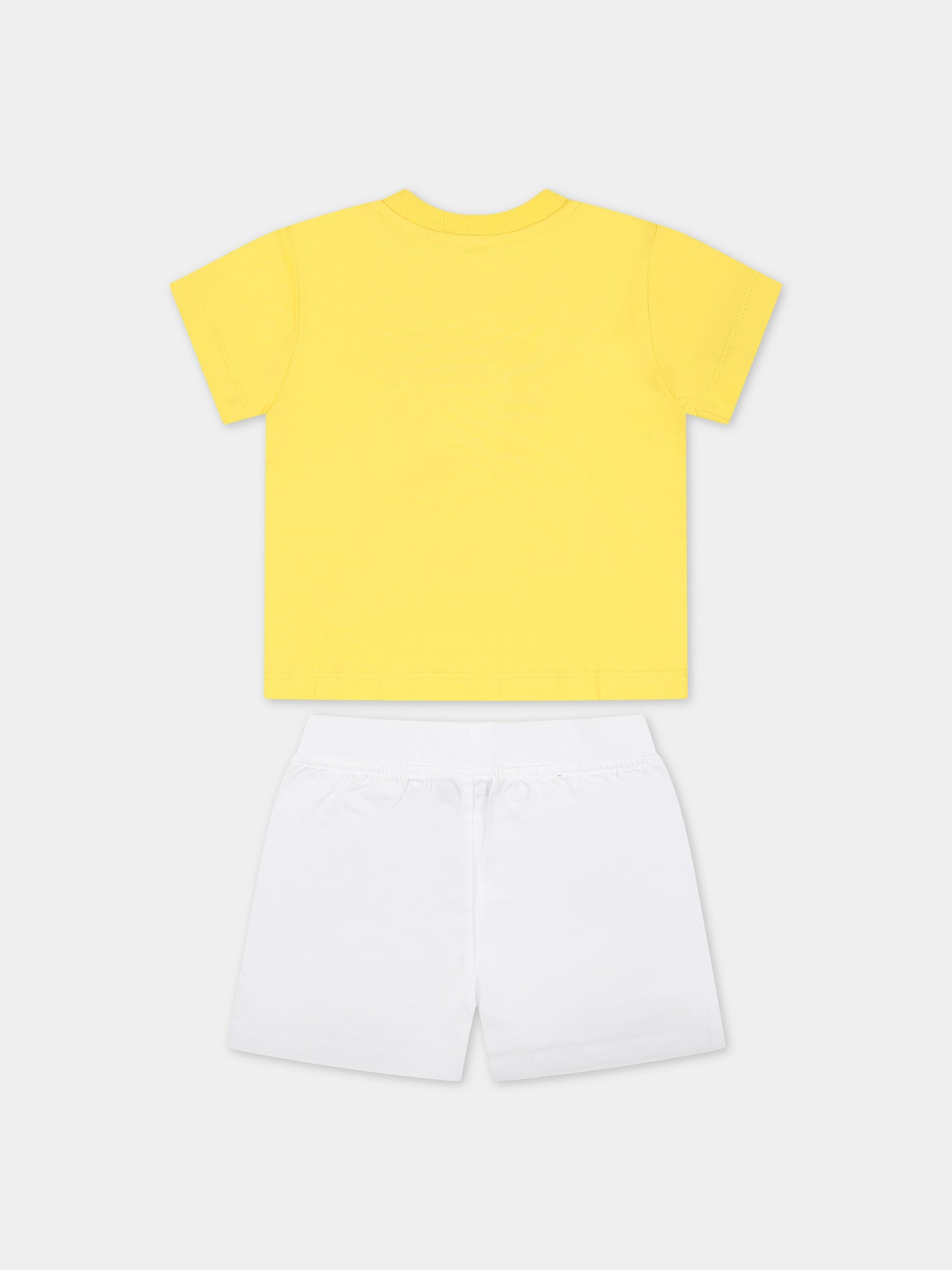 Completo multicolor per neonato con Teddy Bear e logo,Moschino Kids,MRG00M LAA02 83534