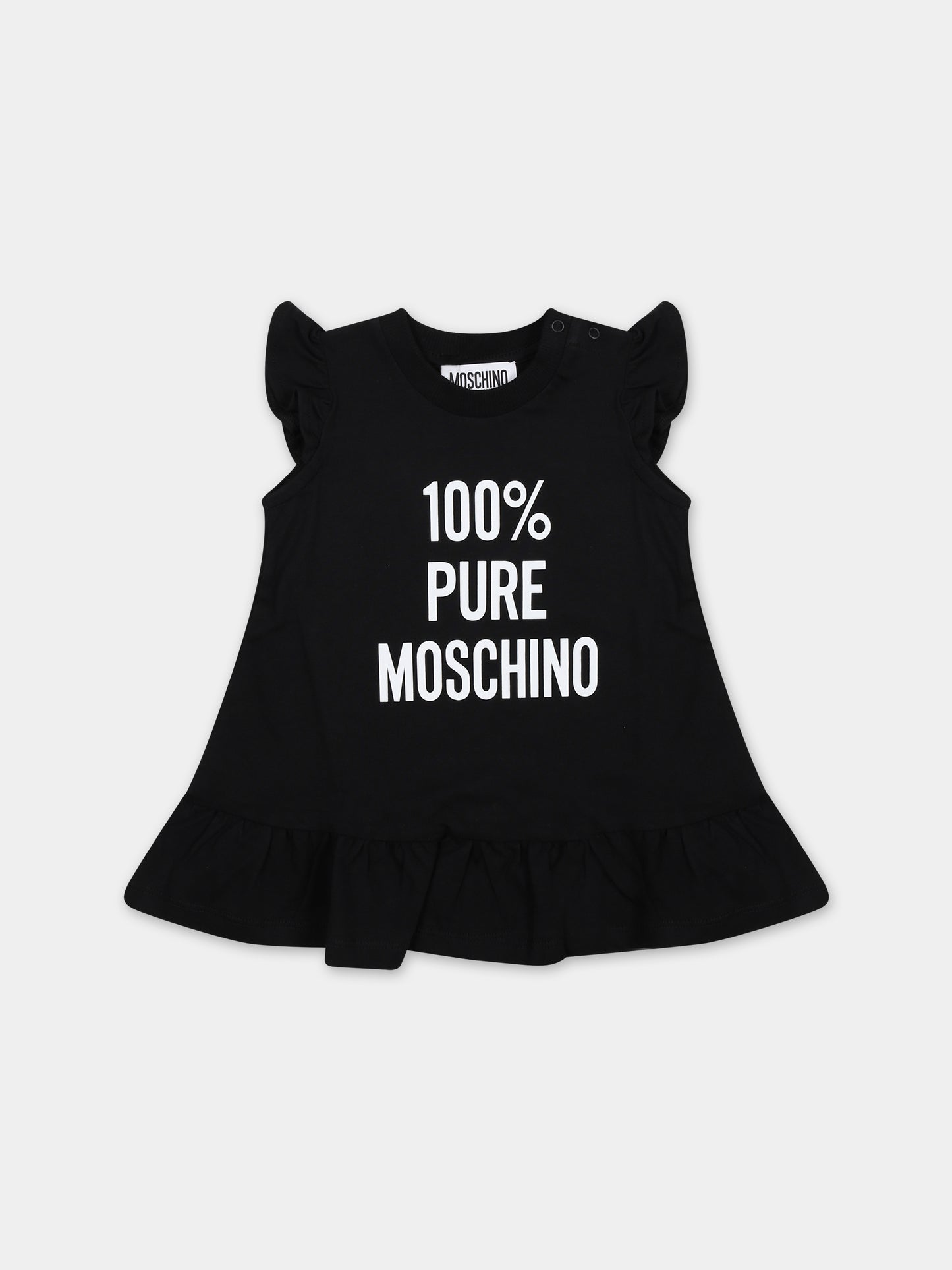 Vestito nero per neonata con stampa,Moschino Kids,MDV0BA LAA01 60100