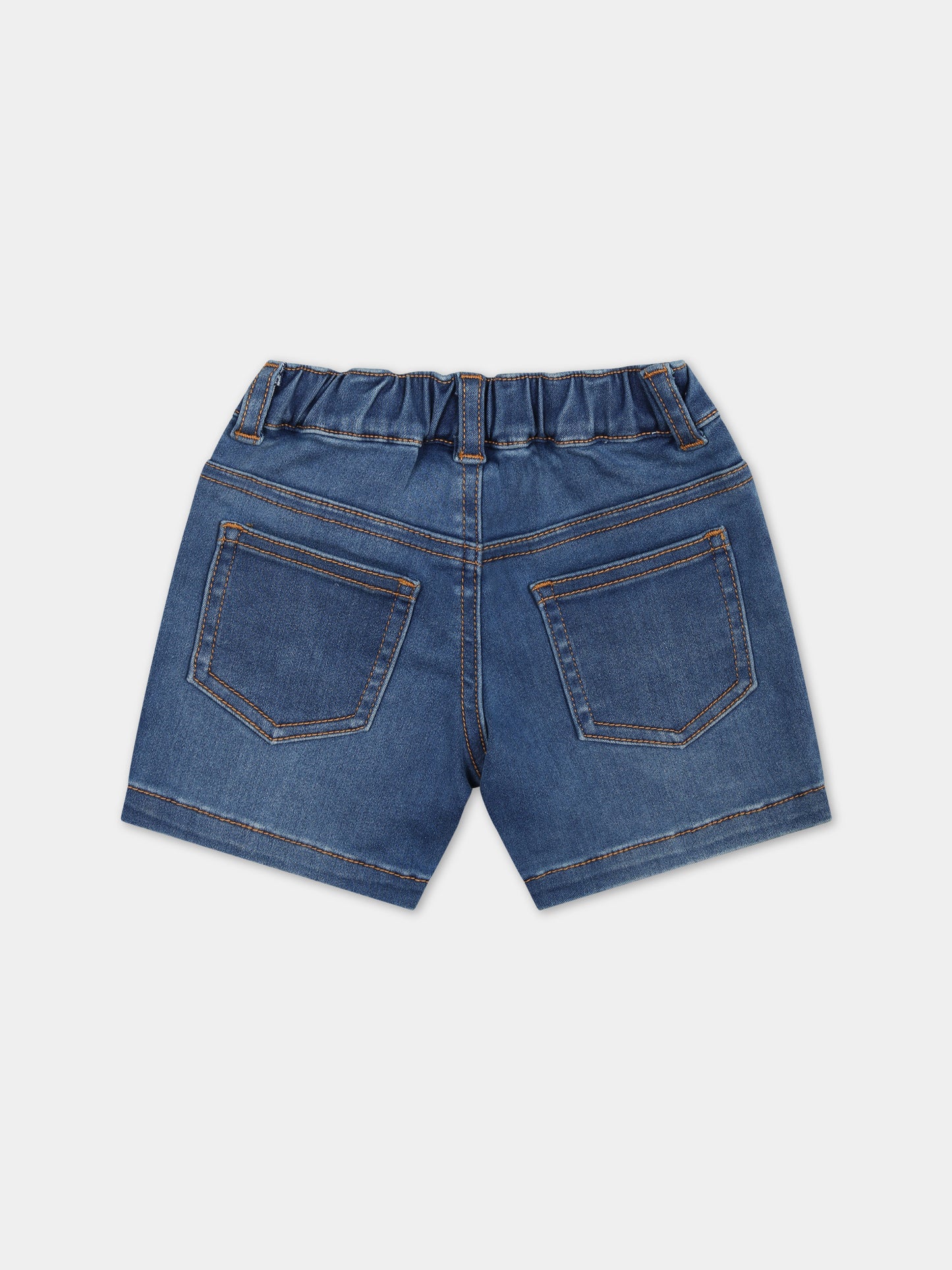 Shorts denim per neonato con patch Teddy Bear,Moschino Kids,MUQ00Y LXE43 40334