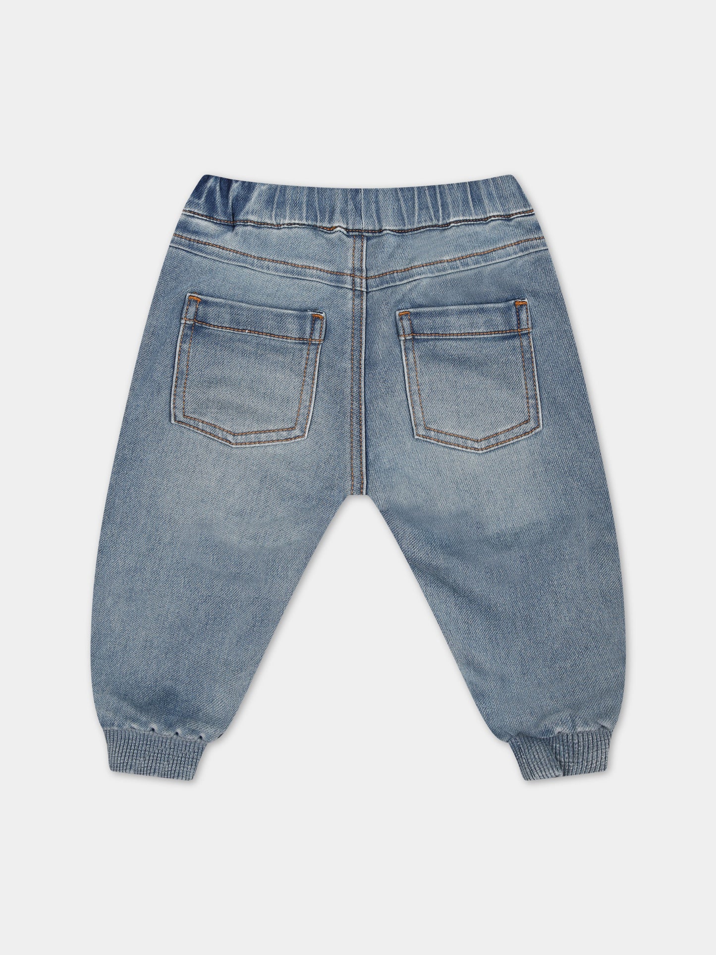 Jeans per neonato con Teddy Bear e logo,Moschino Kids,MUP04T LDE17 40140