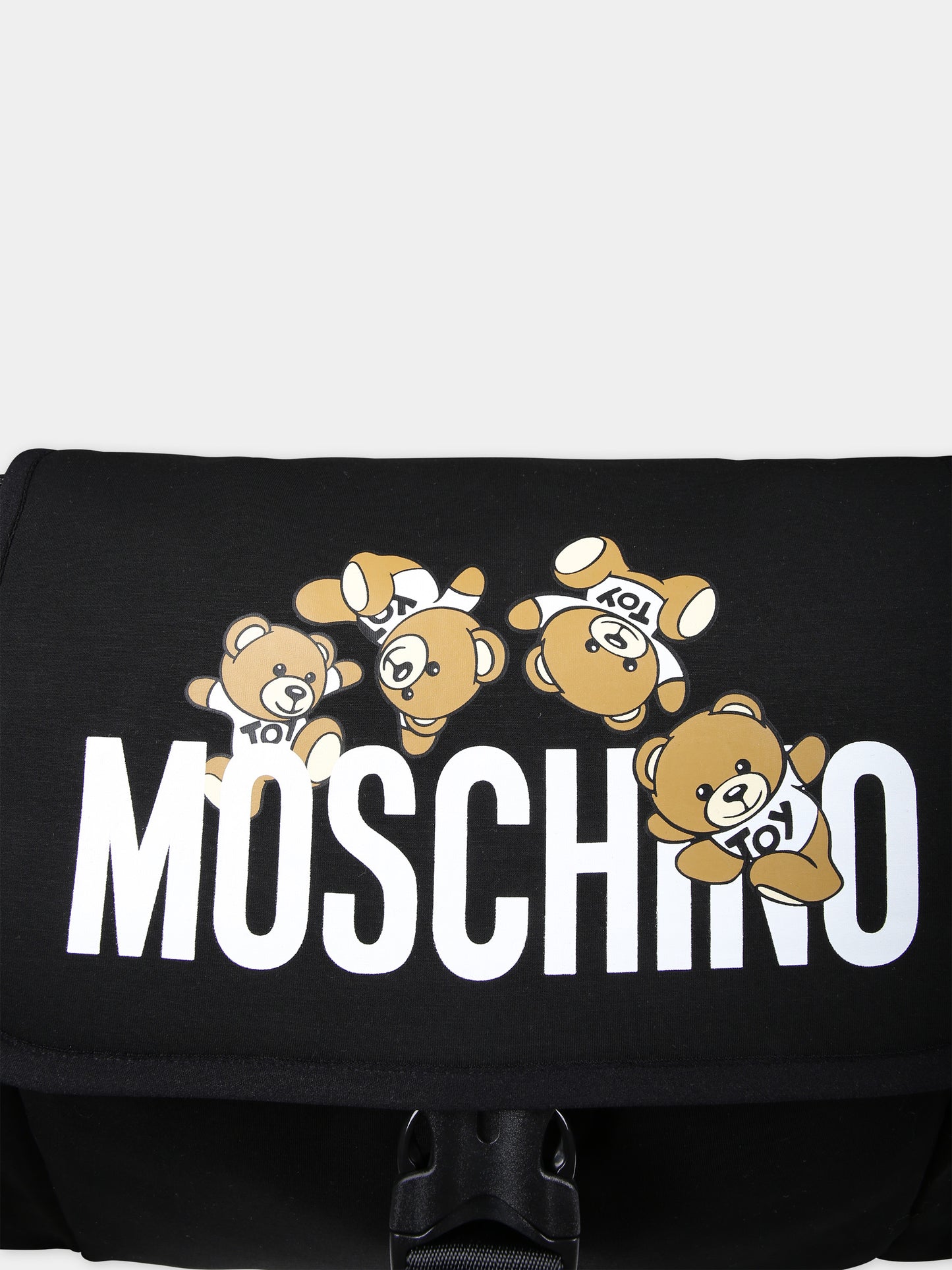 Borsa mamma nera per neonati con Teddy bear e logo,Moschino Kids,MOX03O LDA32 60100