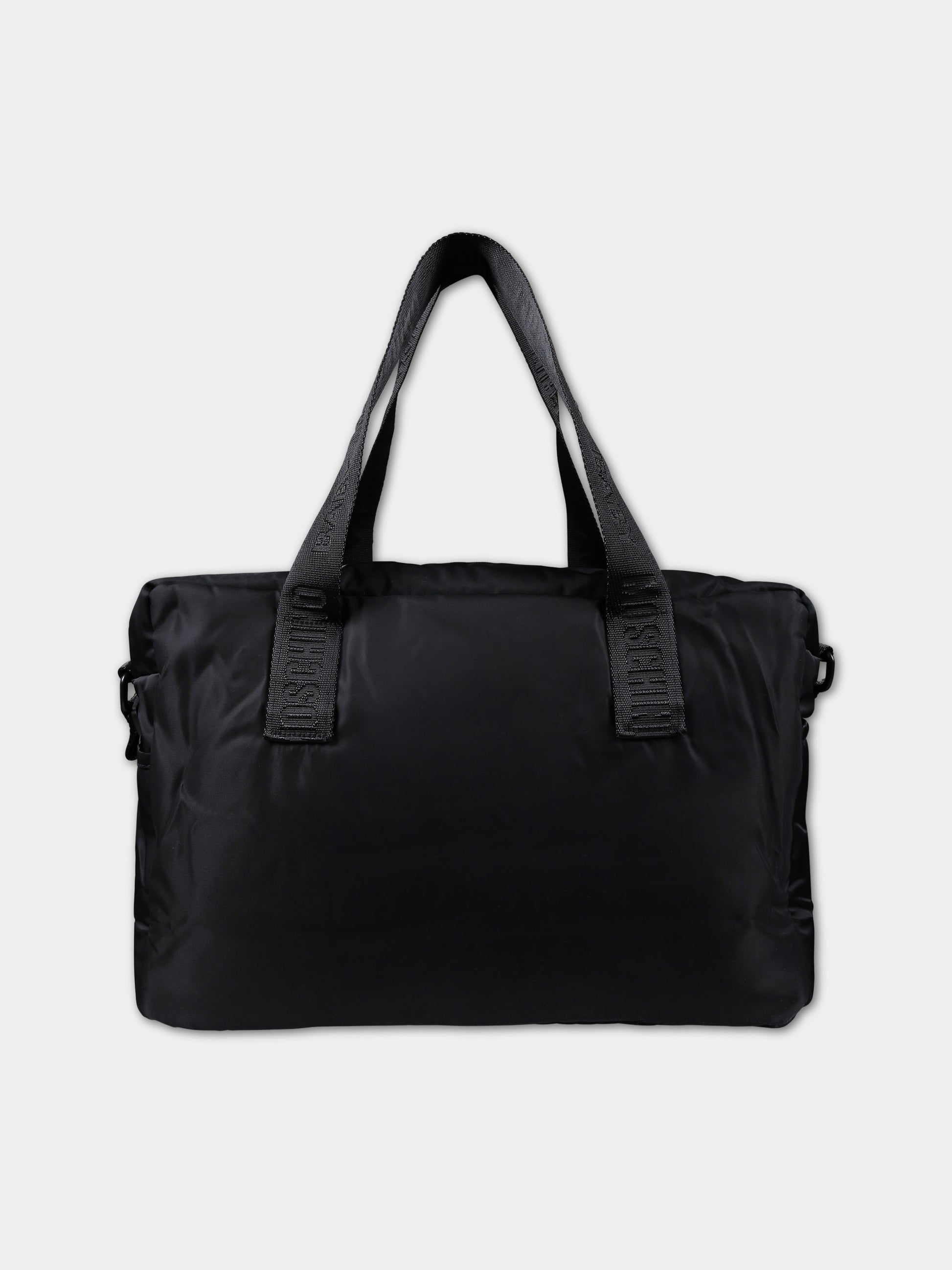 Borsa mamma nera per neonati con Teddy bear e logo,Moschino Kids,MUX04K L3A89 60100