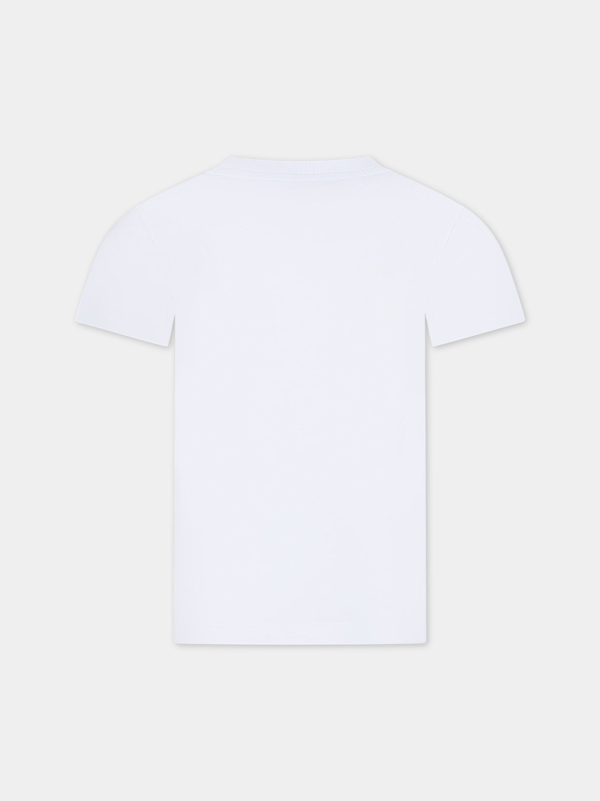 T-shirt bianca per bambini con Teddy Bear e logo,Moschino Kids,HUM04K LAA02 10101