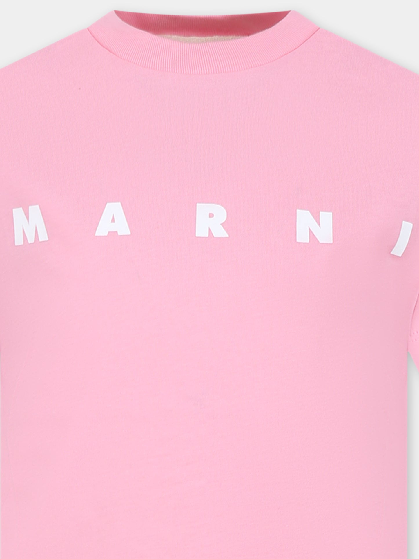 T-shirt rosa per bambina con logo,Marni Kids,M002MV M00HZ MT135U 0M340