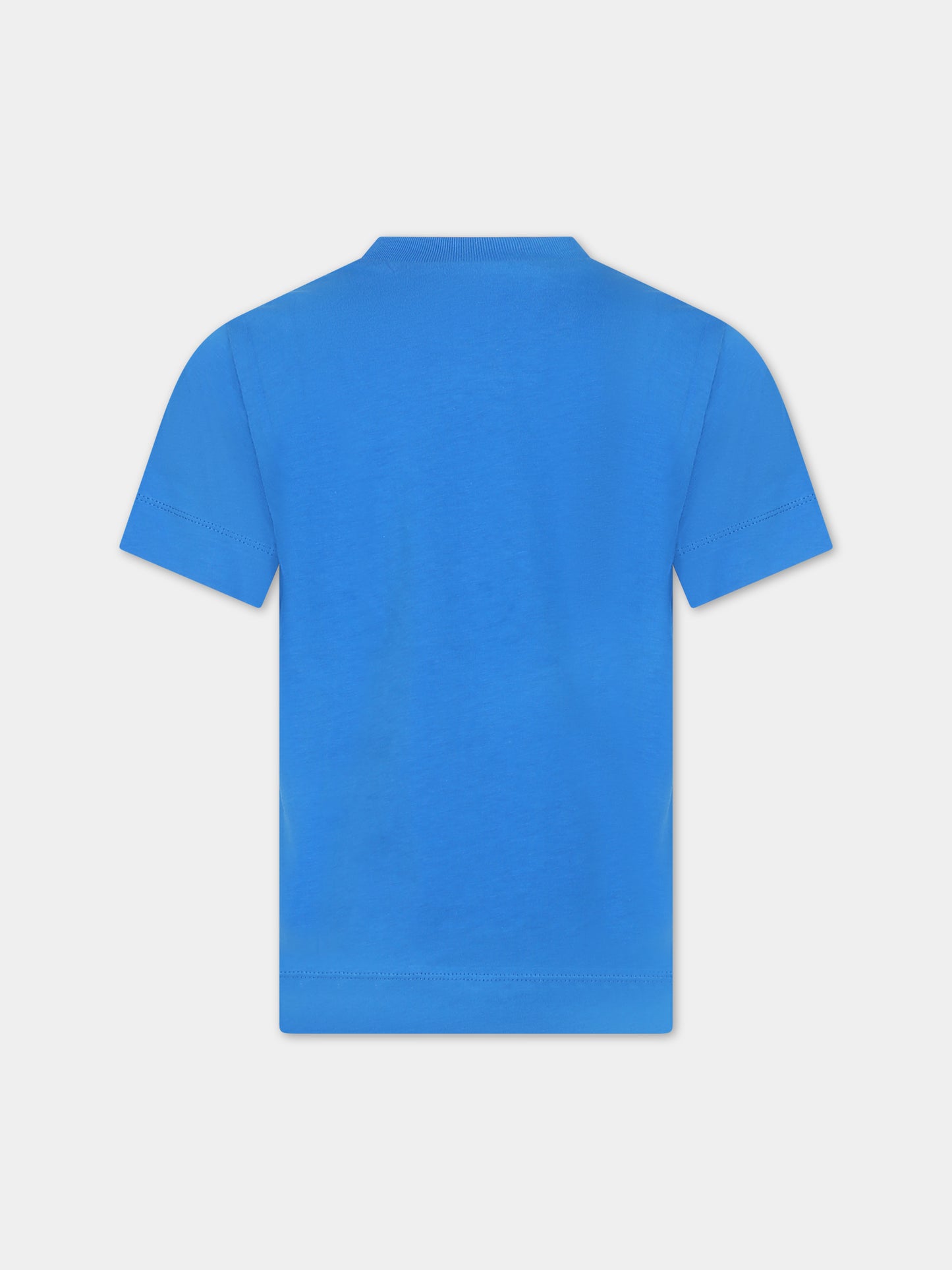 T-shirt azzurra per bambini con logo,Marni Kids,M01069 M00L9 MT172U 0M846