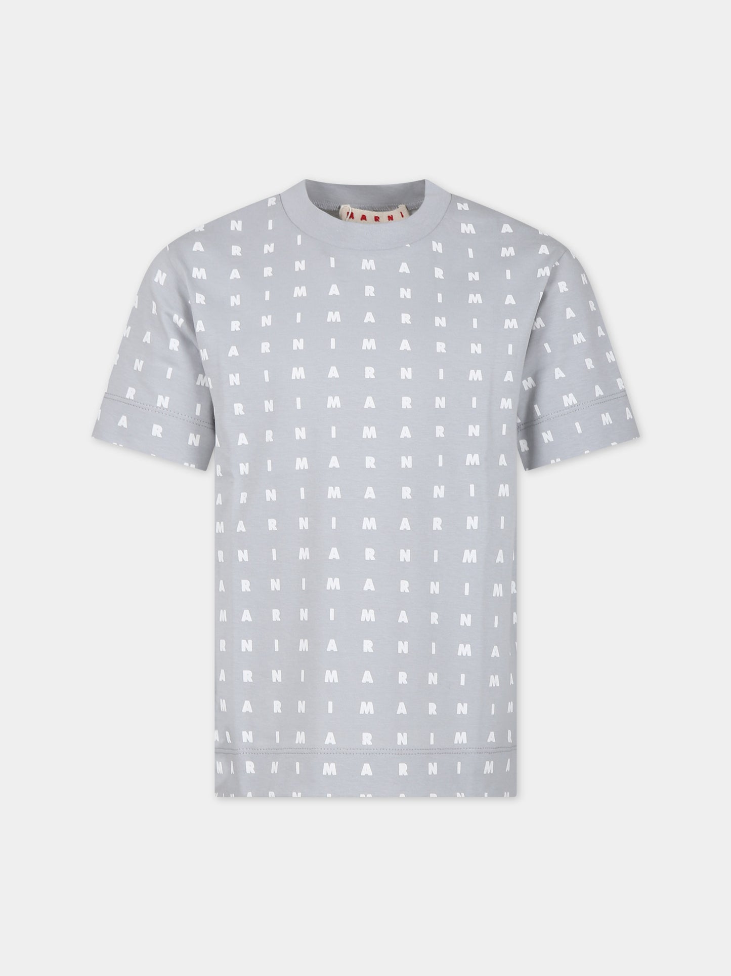 T-shirt grigia per bambini con logo,Marni Kids,M01095 M00S5 MT169U 0M917