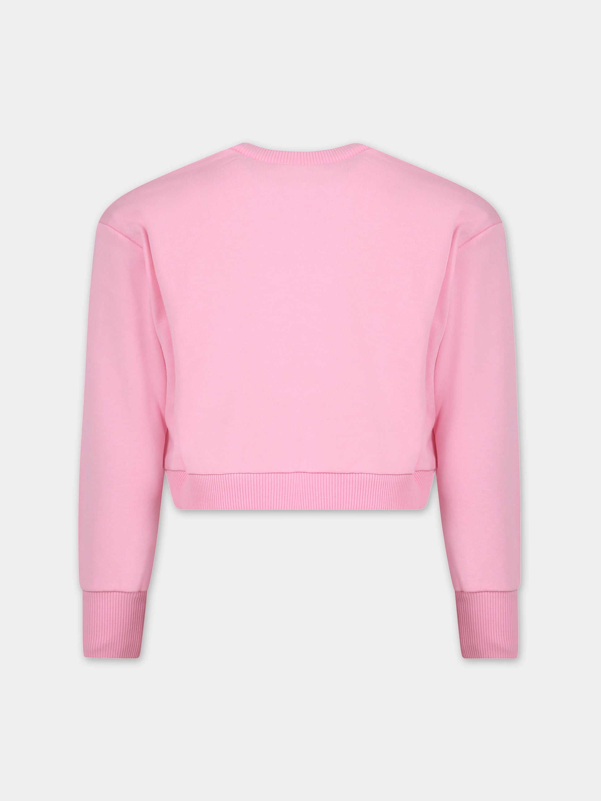 Felpa rosa per bambina con logo,Marni Kids,M01100 M00SF MS117F 0M340