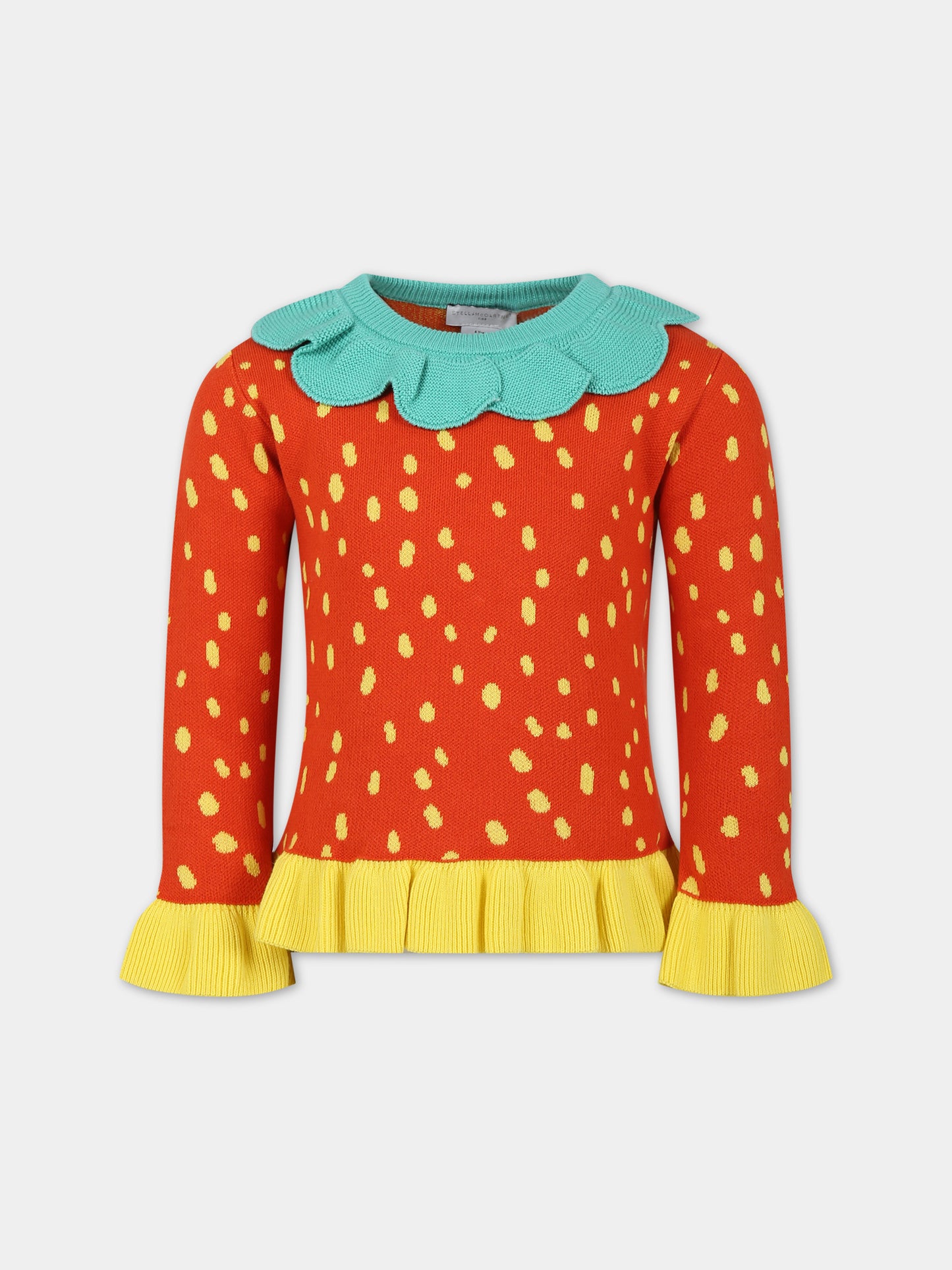 Maglione rosso per bambina con stampa all-over,Stella Mccartney Kids,TU9A80 Z1877 421