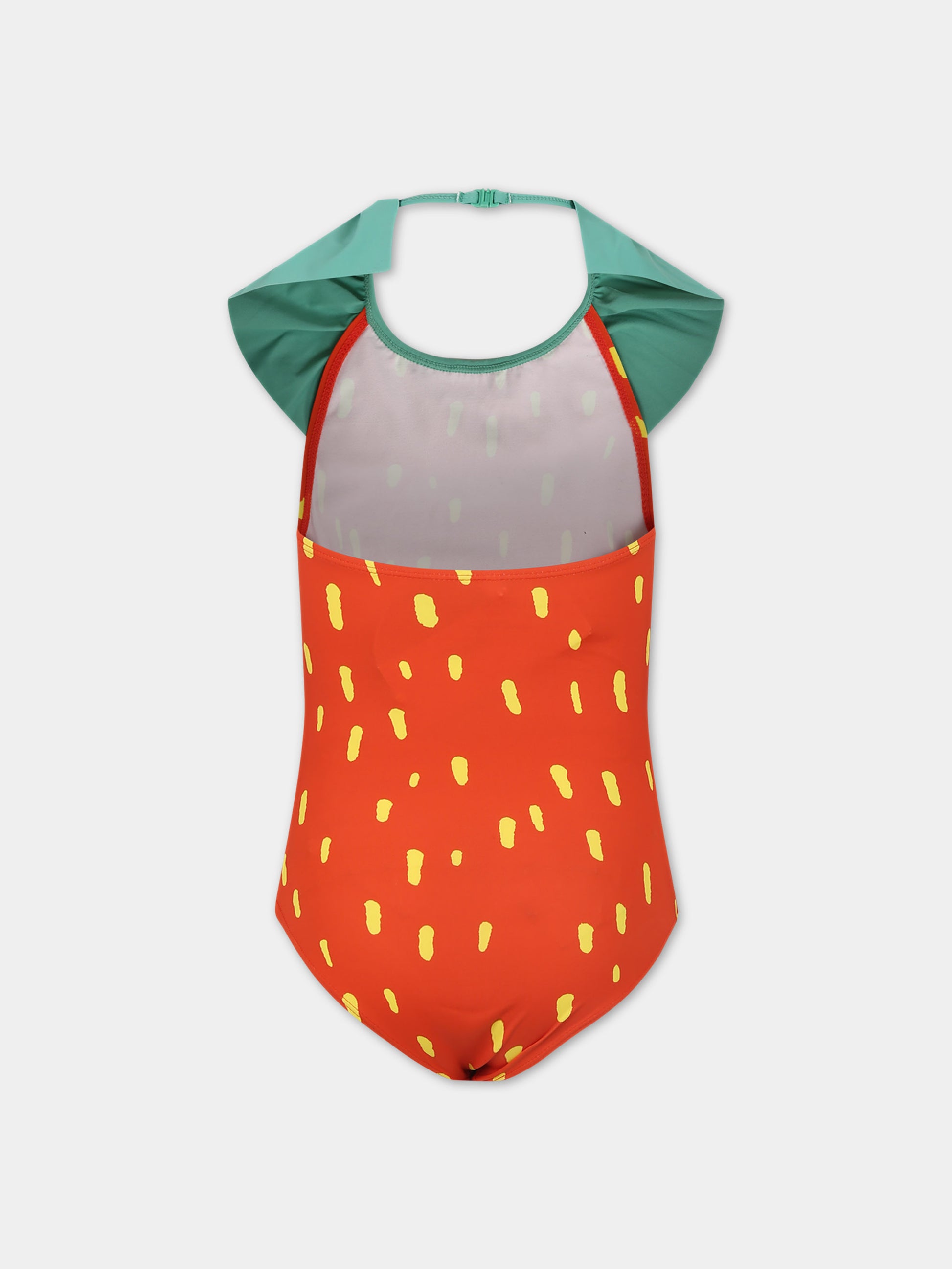 Costume intero rosso per bambina con stampa all-over,Stella Mccartney Kids,TUCB65 Z1773 421GL