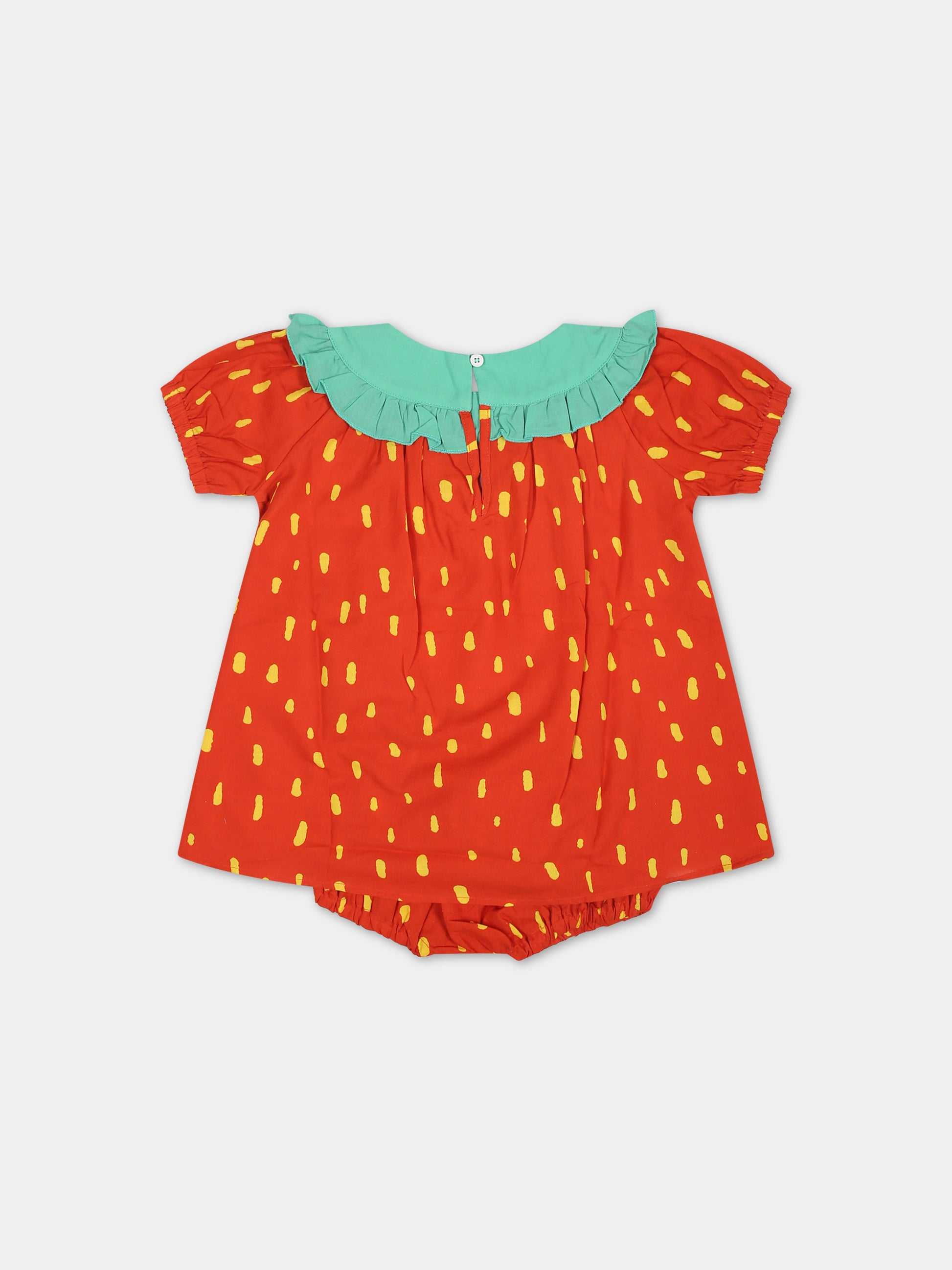 Vestito rosso per neonata con stampa all-over,Stella Mccartney Kids,TU1051 Z1588 421GL