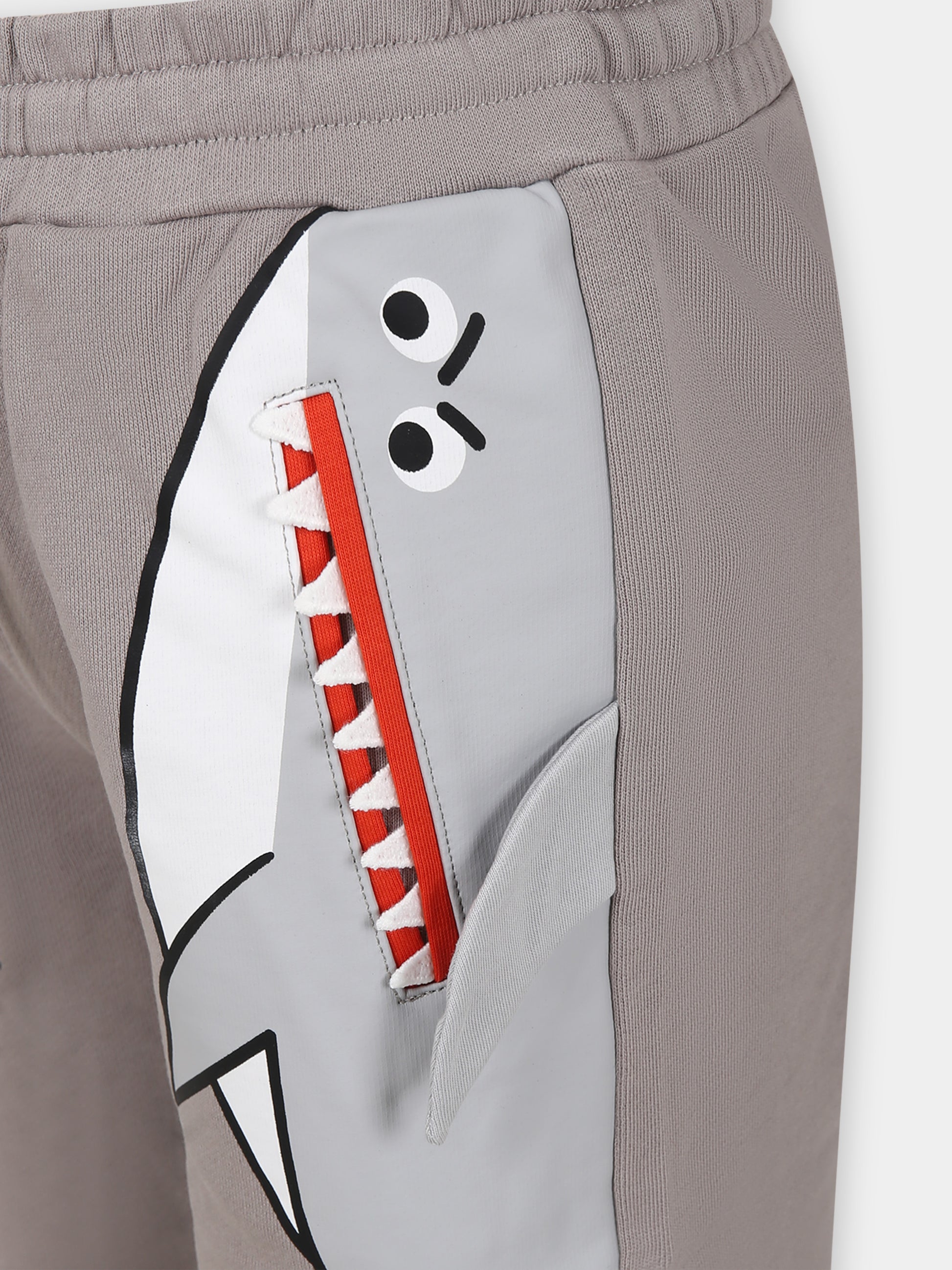 Shorts grigi per bambino con squali,Stella Mccartney Kids,TU6P59 Z0499 909