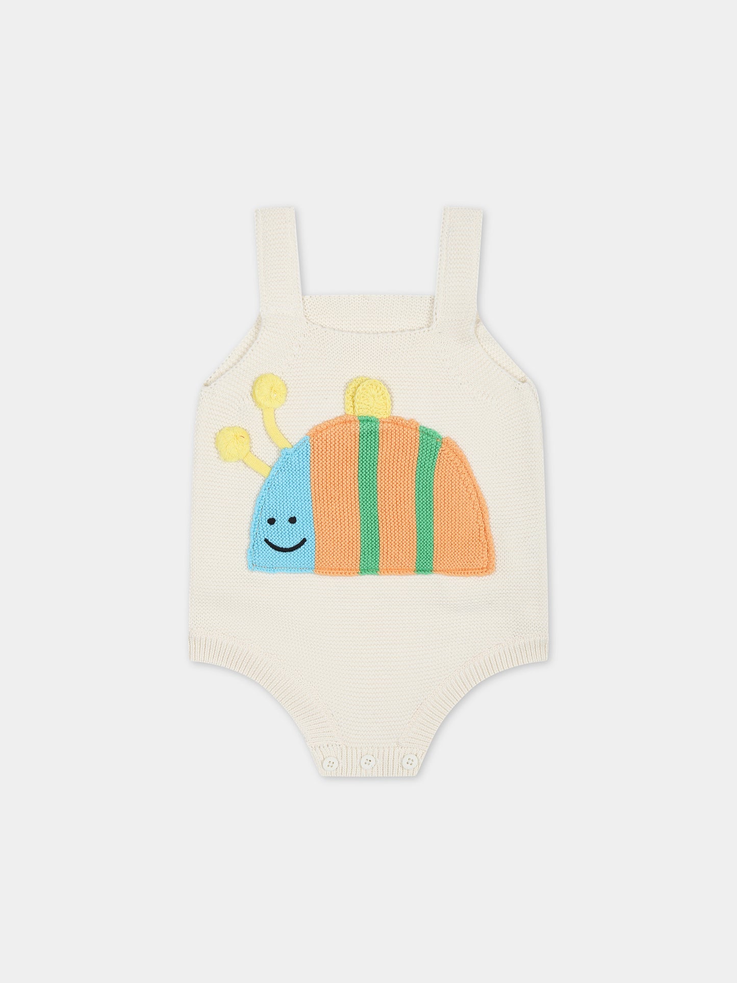 Body avorio per neonati con coccinella,Stella Mccartney Kids,TUA562 Z1877 101