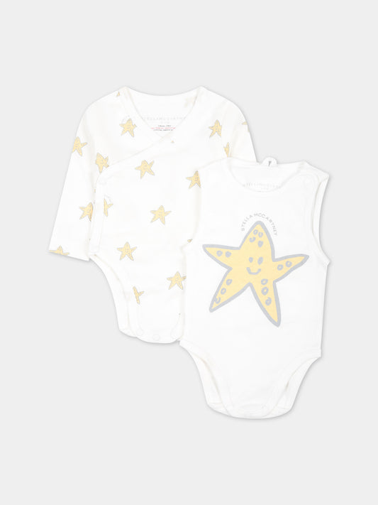 Set body avorio per neonati con stelle marine,Stella Mccartney Kids,TUB509 Z1788 101MC