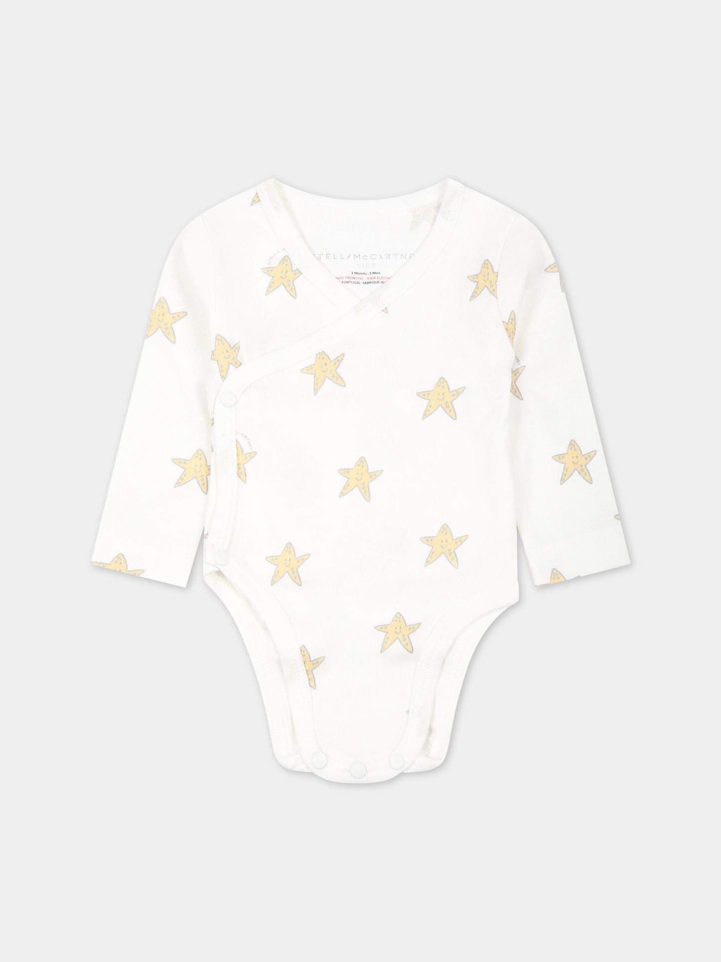 Set body avorio per neonati con stelle marine,Stella Mccartney Kids,TUB509 Z1788 101MC