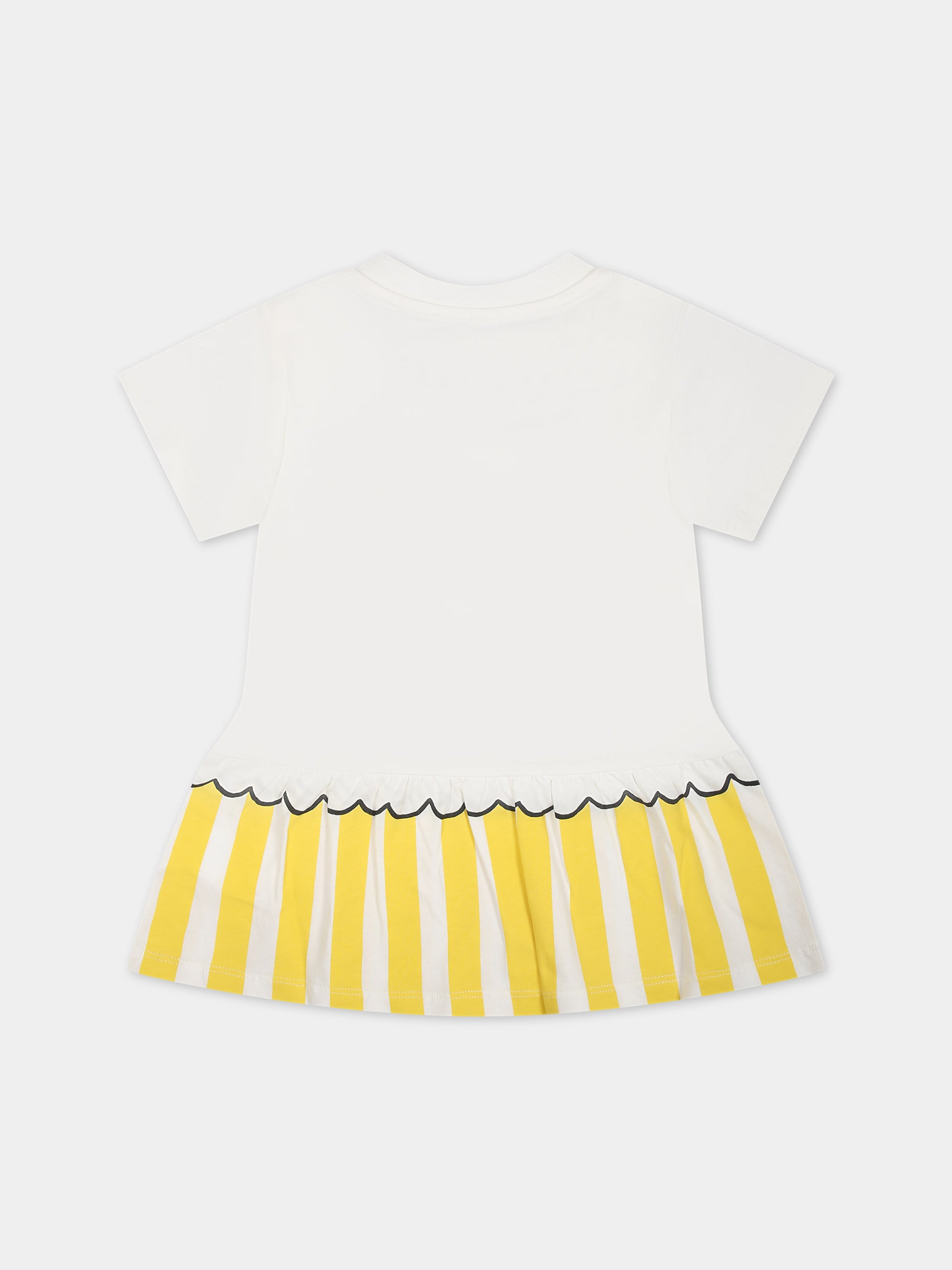 Vestito bianco per neonata con stampa multicolor,Stella Mccartney Kids,TU1011 Z0434 101