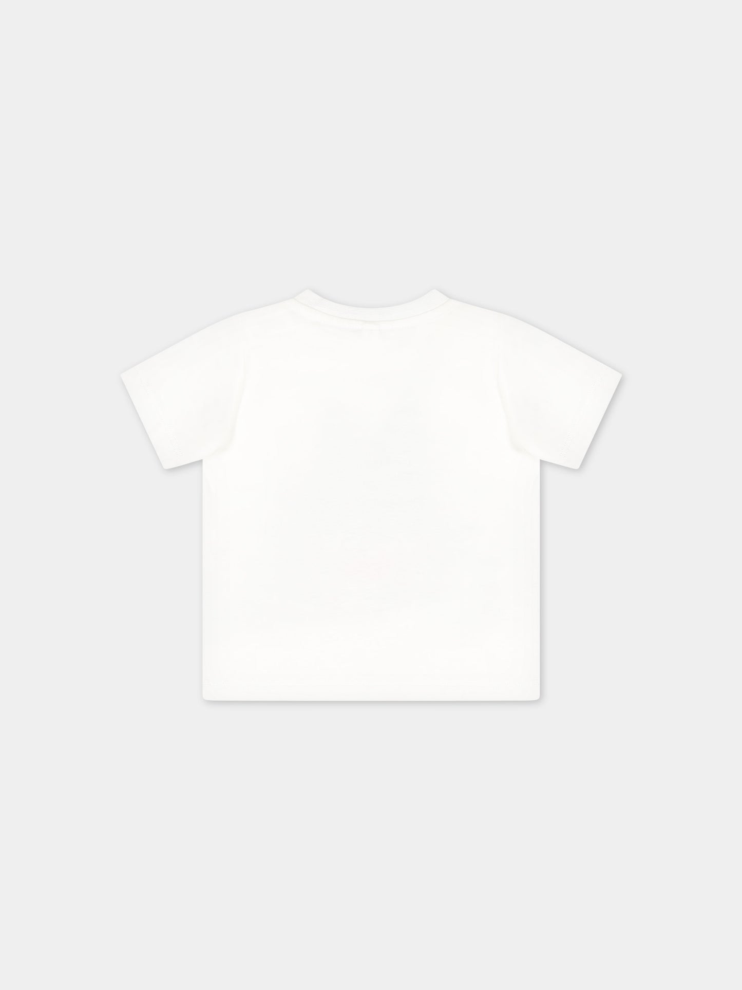 T-shirt bianca per neonato con squalo martello,Stella Mccartney Kids,TU8531 Z0434 101