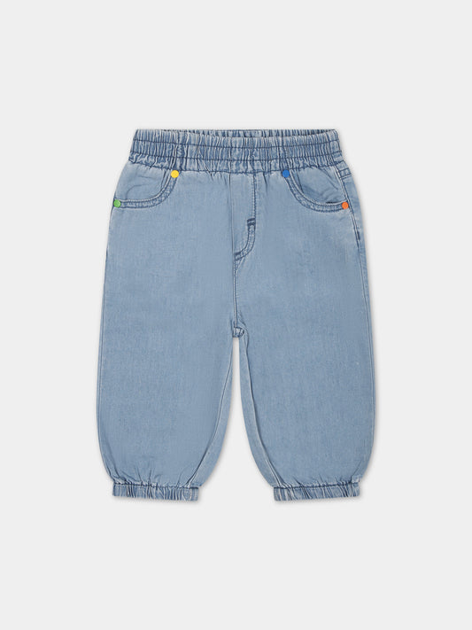 Jeans in denim per neonato con sole multicolor,Stella Mccartney Kids,TU6670 Z0161 601