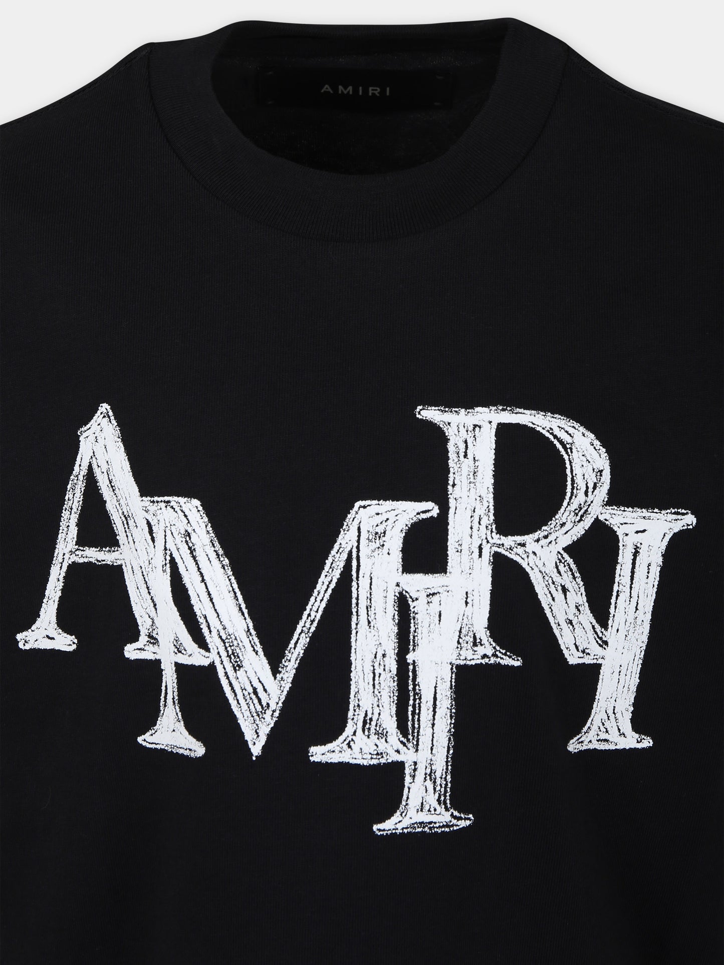 T-shirt nera per bambini con logo,Amiri,PS24KJL029 001