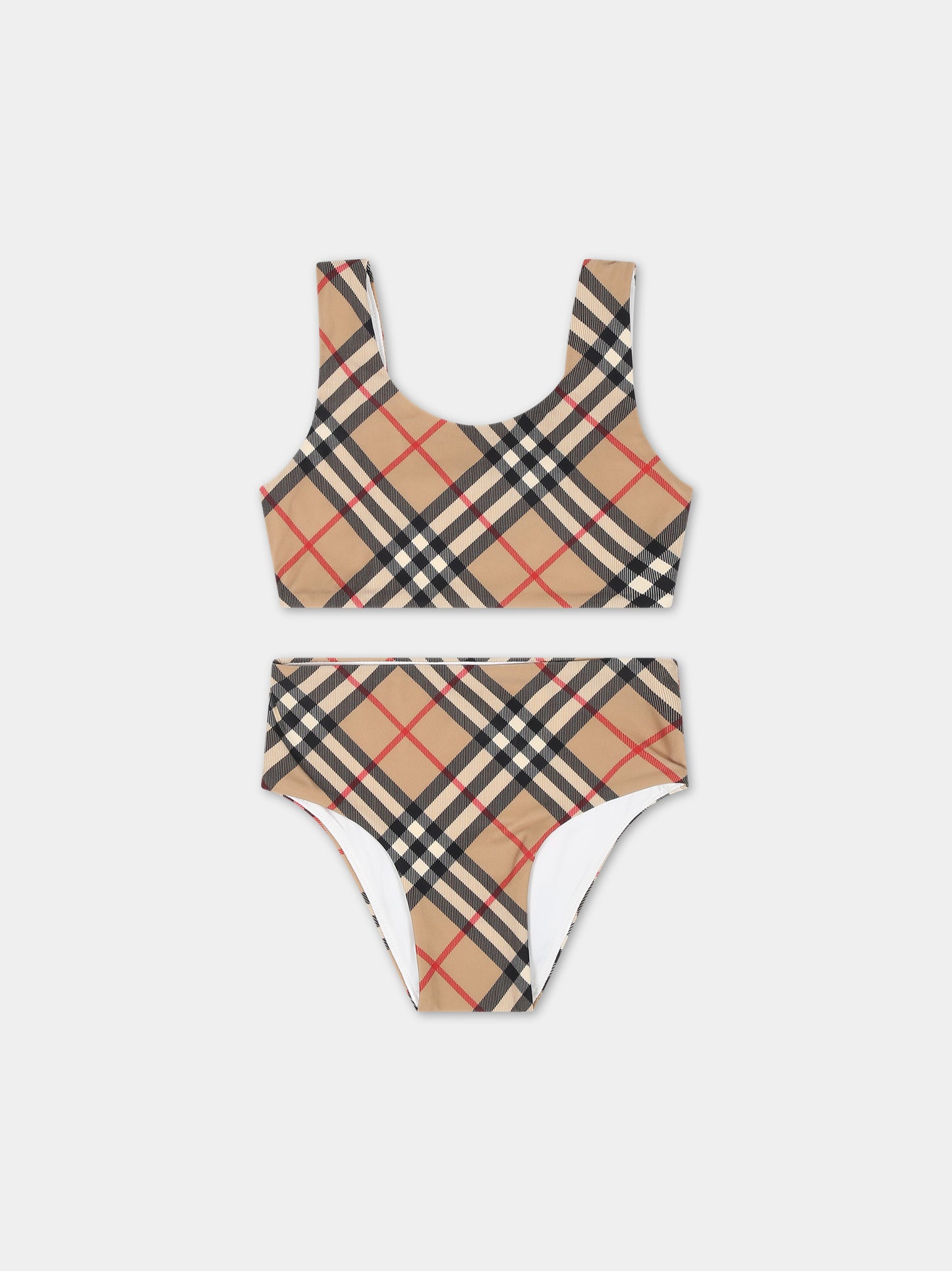 Bikini beige per neonata con check vintage,Burberry Kids,8081448 A7028