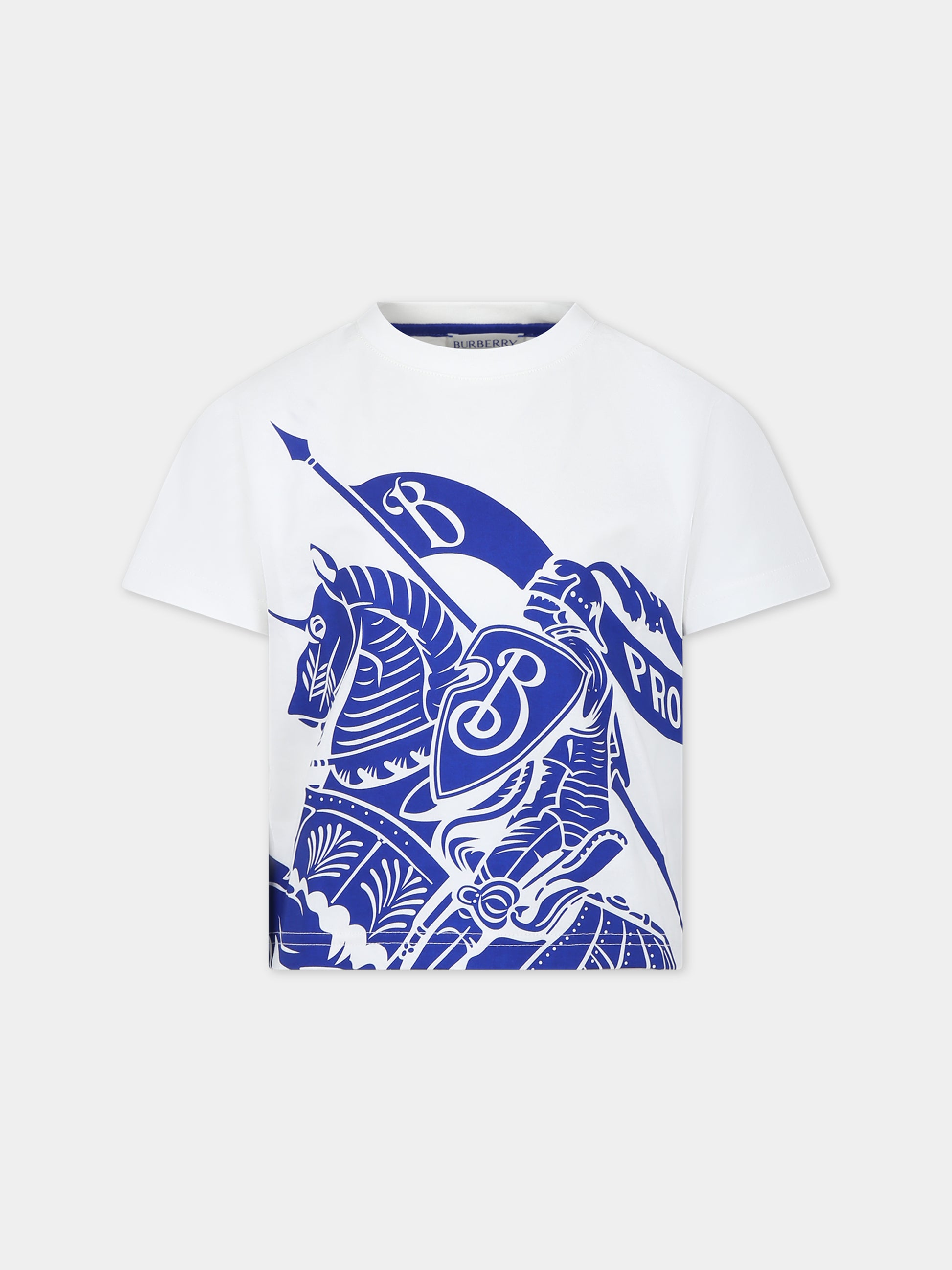 T-shirt bianca per bambina con stampa,Burberry Kids,8078324 B7347