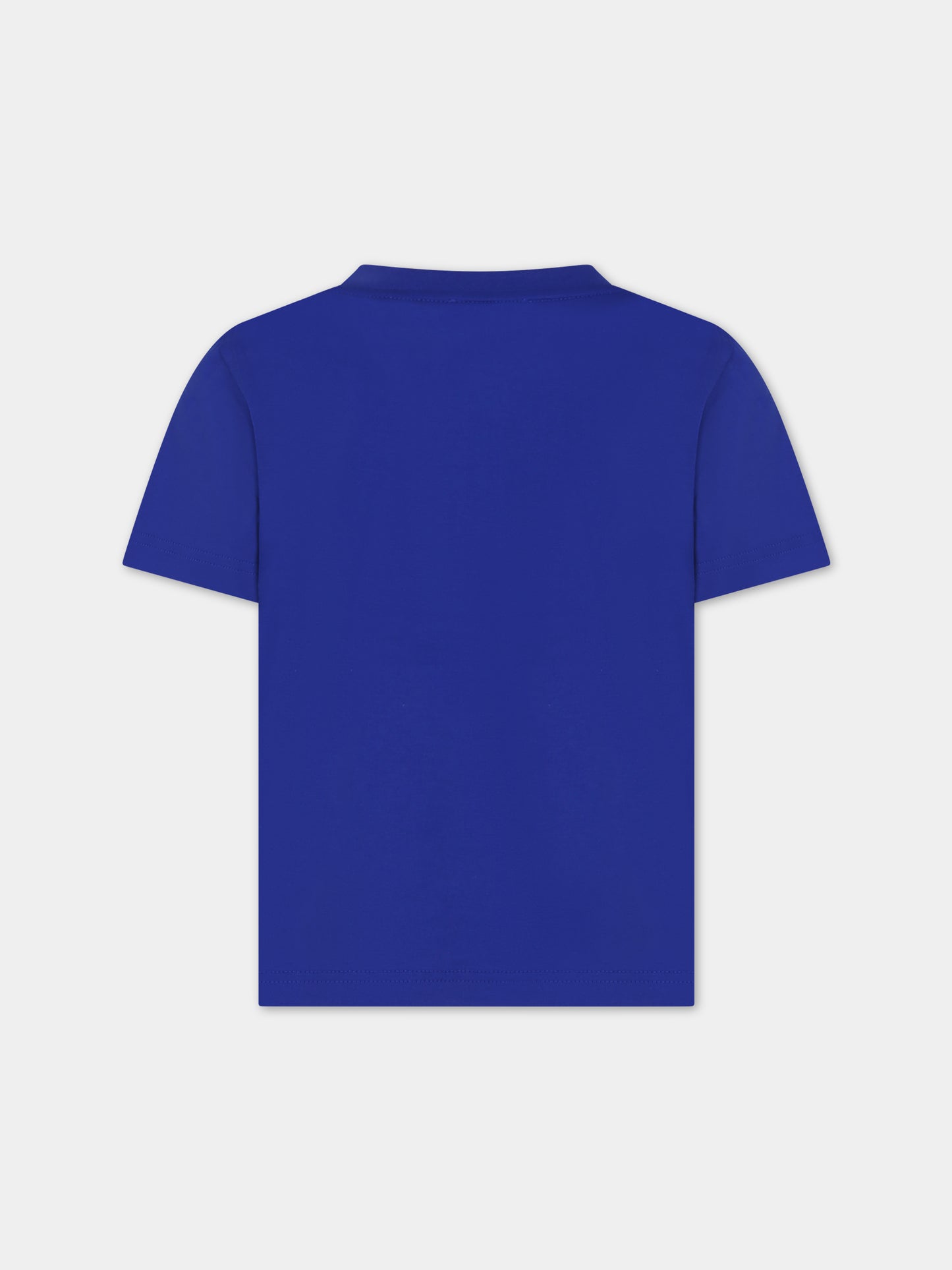 T-shirt blu per bambino con logo e cavaliere equestre,Burberry Kids,8077987 B7320