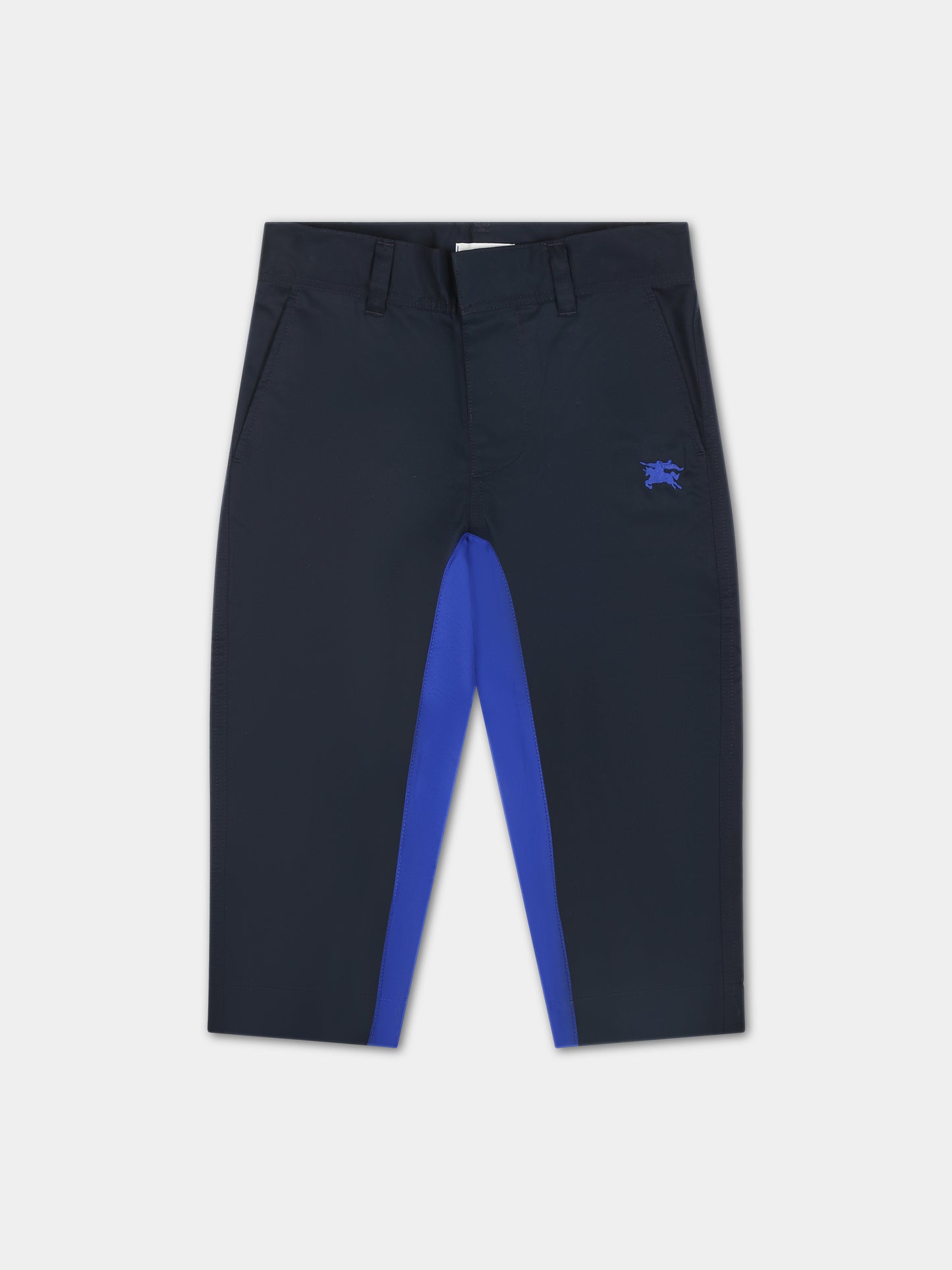 Pantaloni blu per neonato con ricamo,Burberry Kids,8078267 A1662
