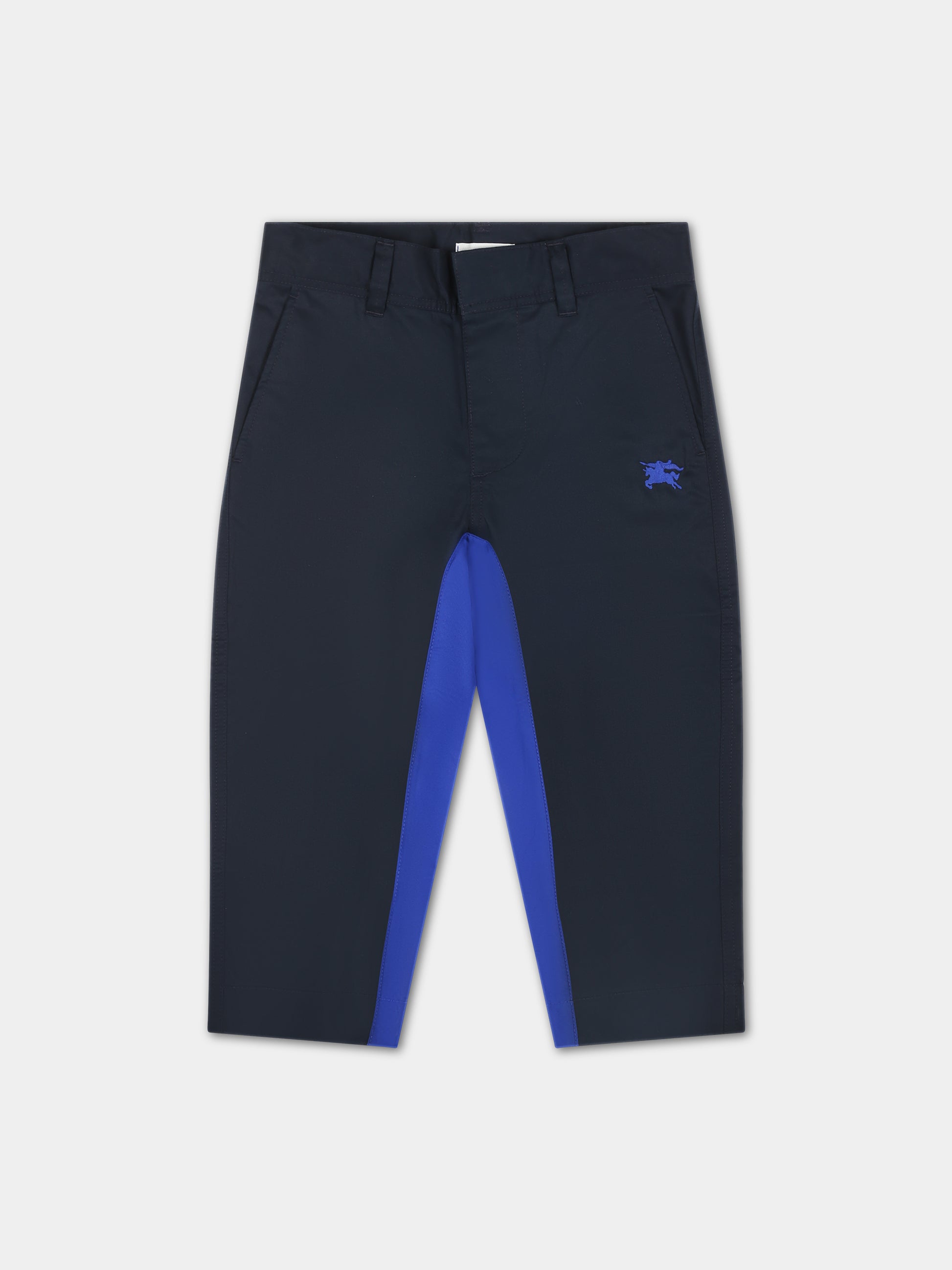 Pantaloni blu per neonato con ricamo,Burberry Kids,8078267 A1662