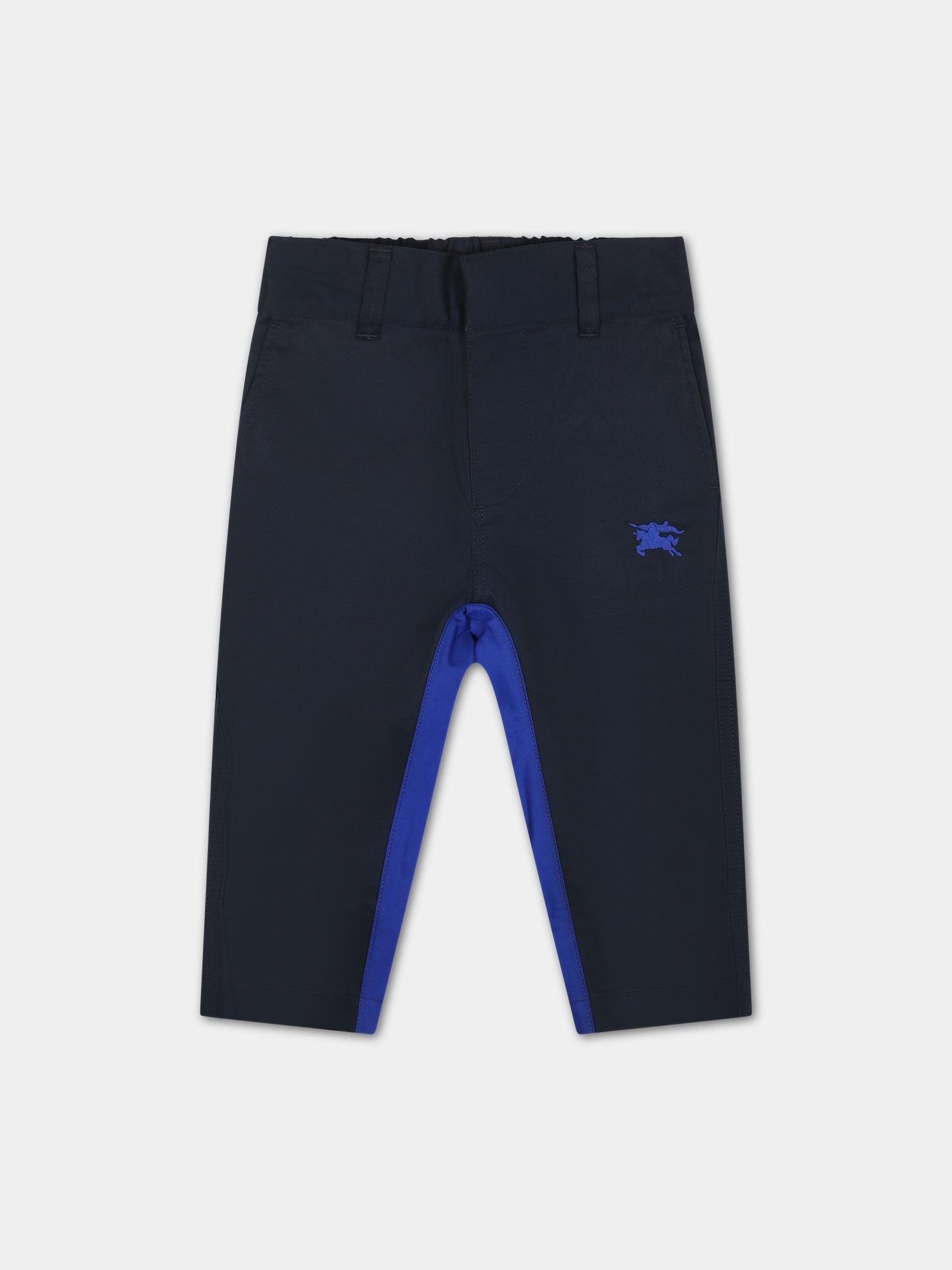 Pantaloni blu per neonato con ricamo,Burberry Kids,8078327 A1662