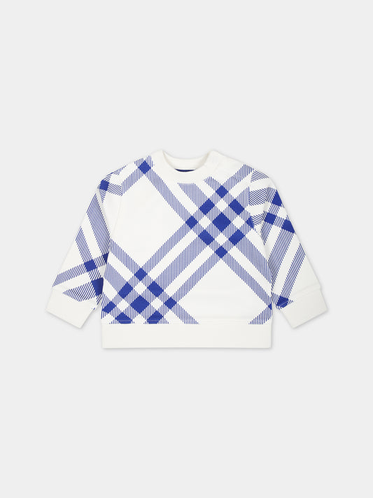 Felpa per neonato con check all-over,Burberry Kids,8081961 B8273