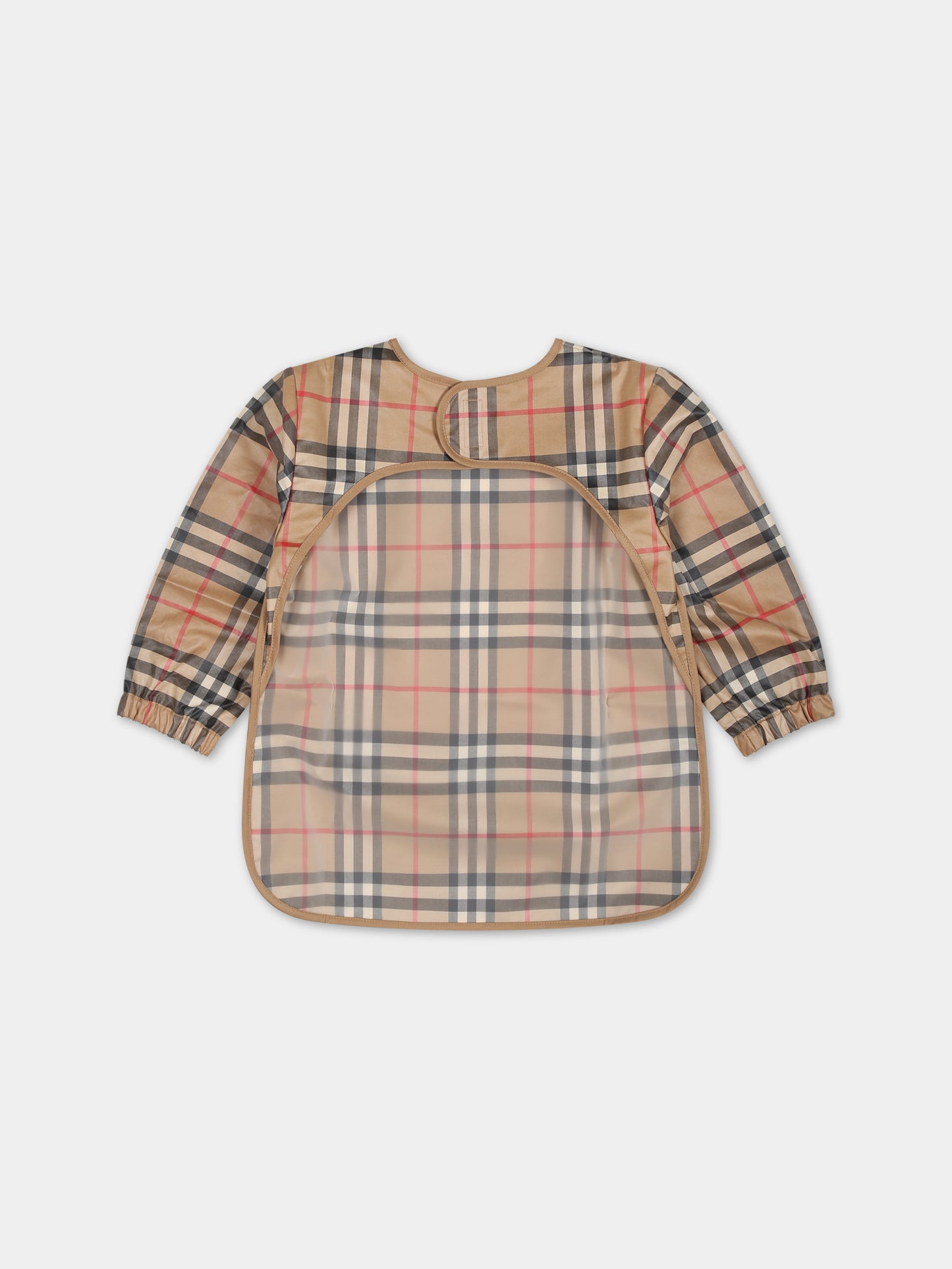 Bavaglino beige per neonati con check vintage,Burberry Kids,8083727 A7028