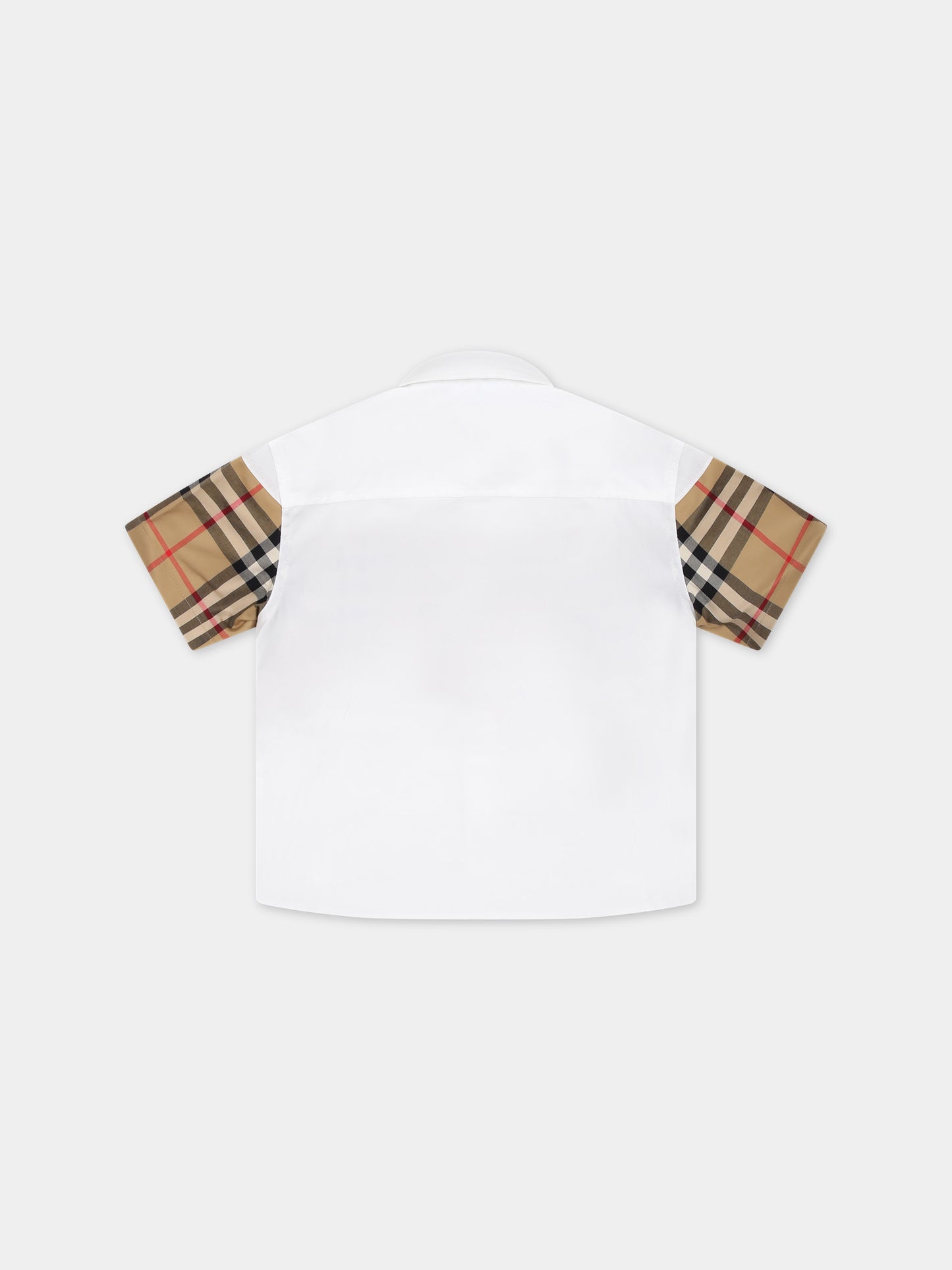 Camicia bianca per neonato con iconico check vintage,Burberry Kids,8078737 A1464