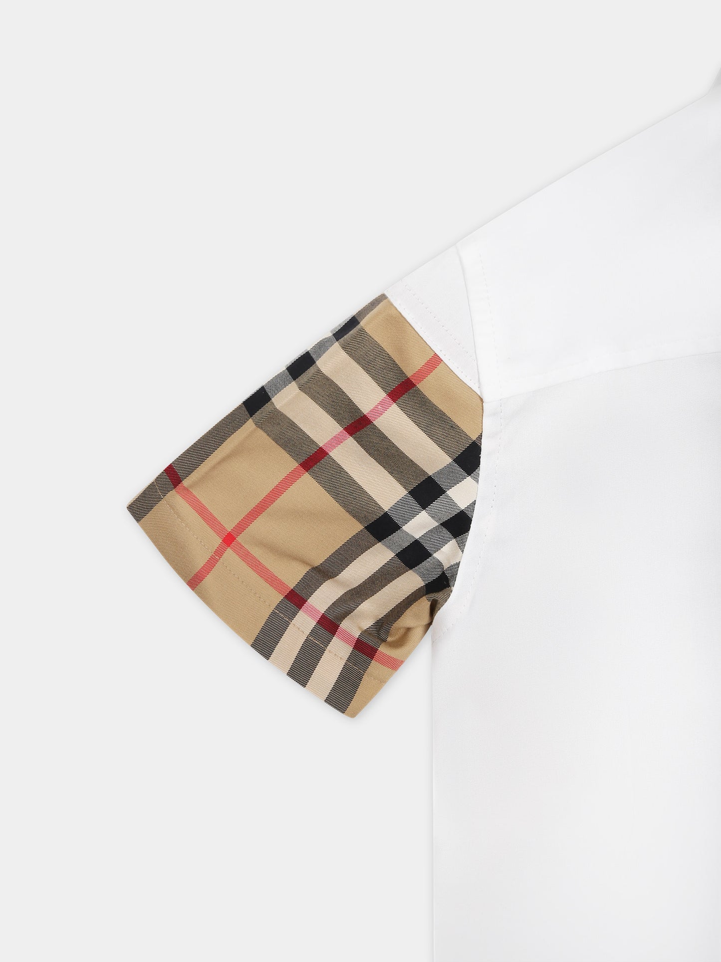 Camicia bianca per neonato con iconico check vintage,Burberry Kids,8078737 A1464