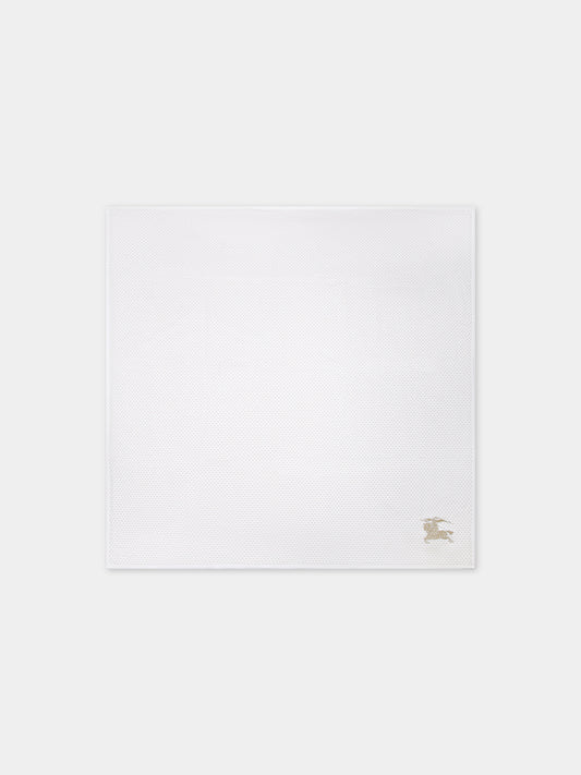 Coperta bianca per neonati con logo e fantasia all-over,Burberry Kids,8078060 A7168