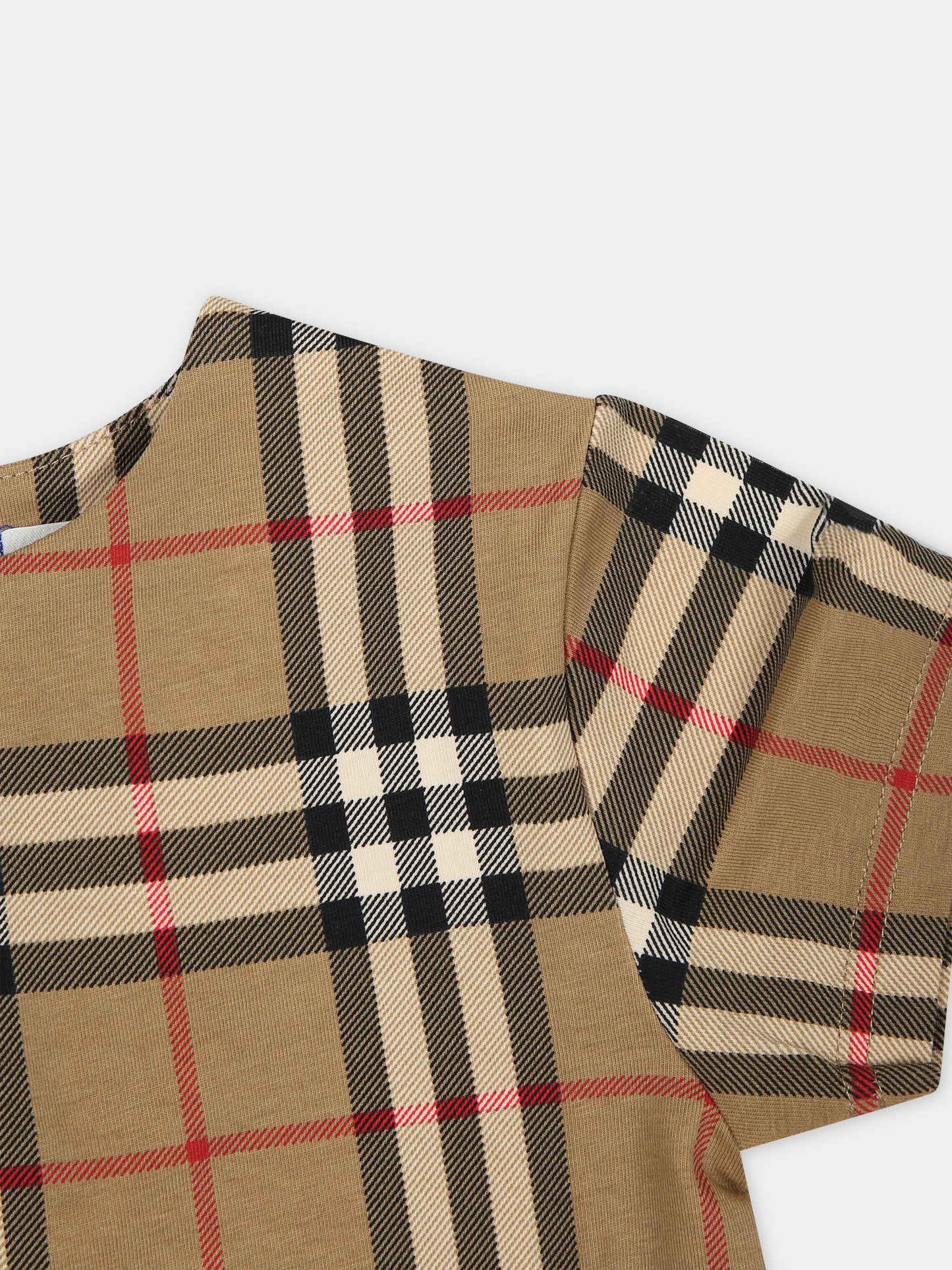 Vestito beige per neonata con iconico check vintage all-over,Burberry Kids,8076367 A7028