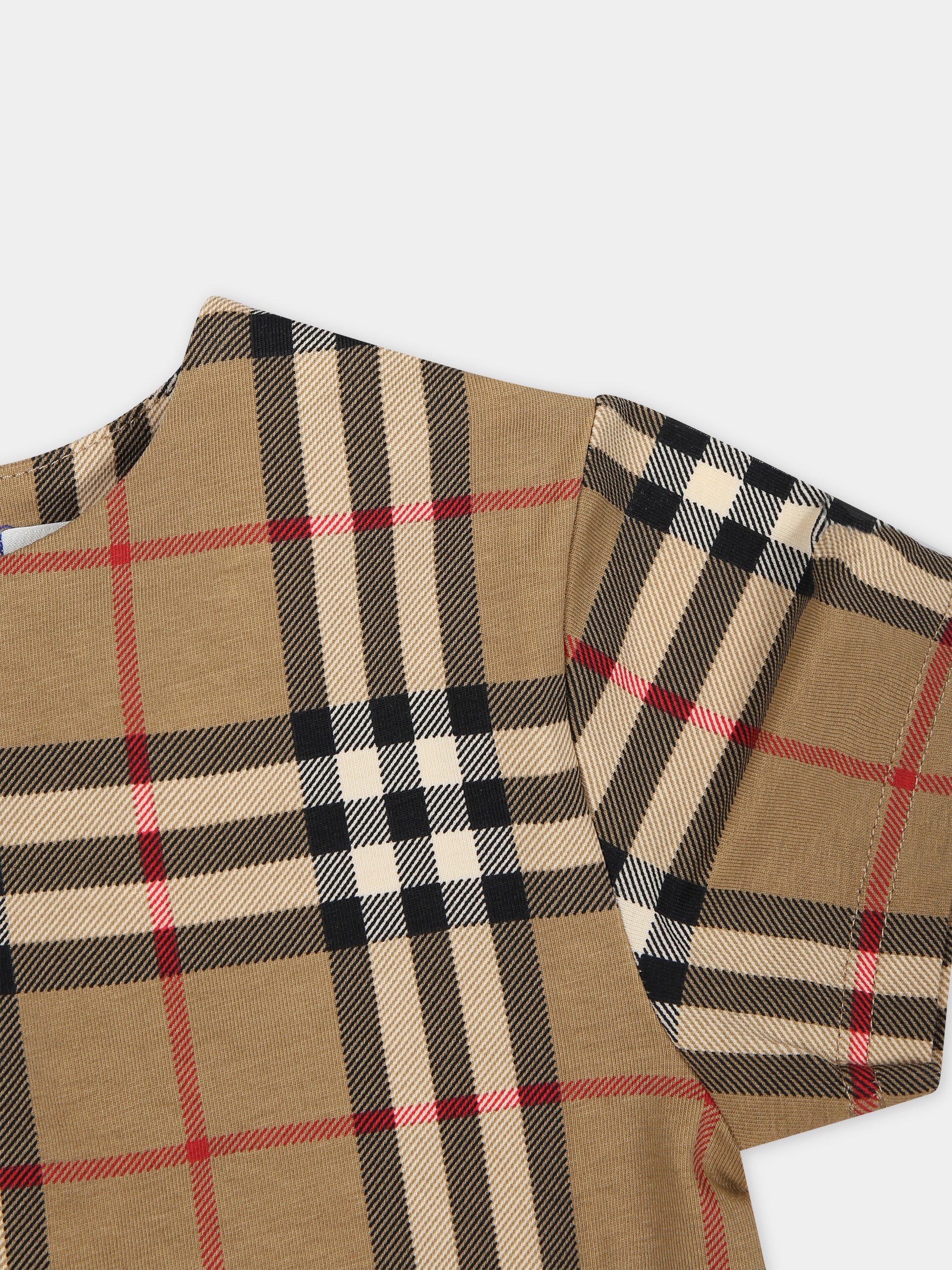 Vestito beige per neonata con iconico check vintage all-over,Burberry Kids,8076367 A7028