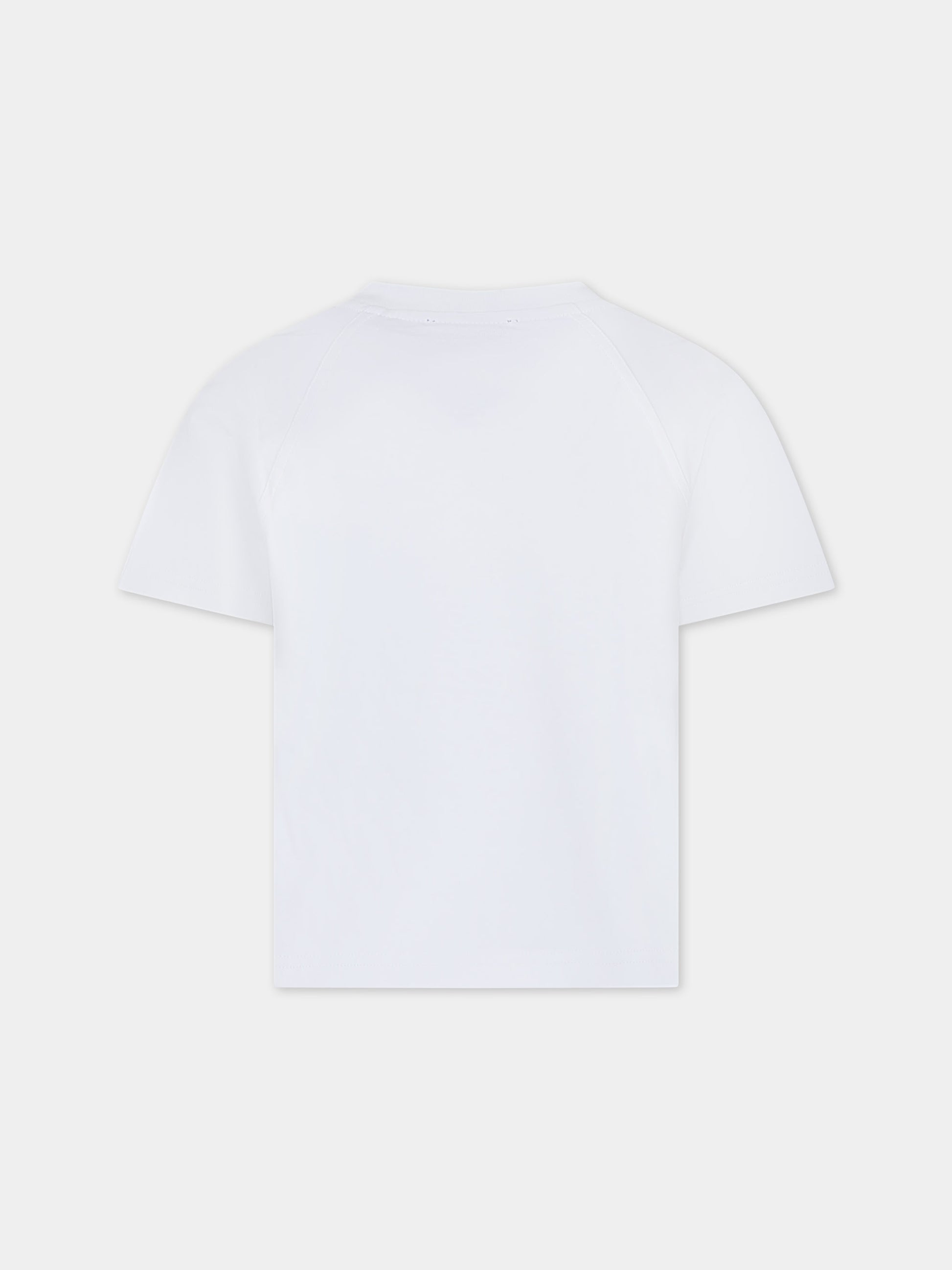T-shirt bianca per bambino con stampa e cavaliere equestre,Burberry Kids,8079789 A1464