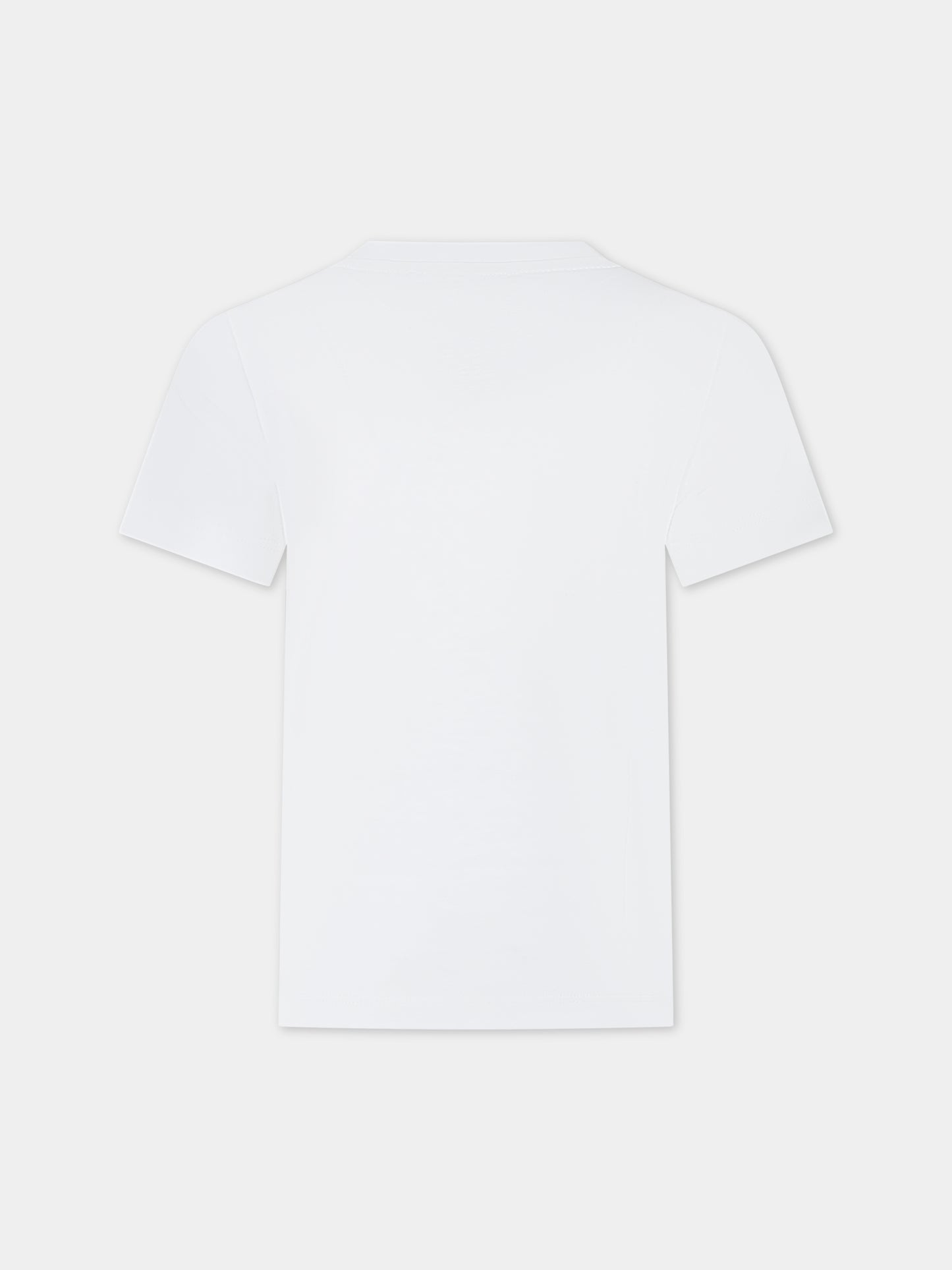 T-shirt bianca per bambino con stampa ancora,Versace,1000129 1A09770 2W070