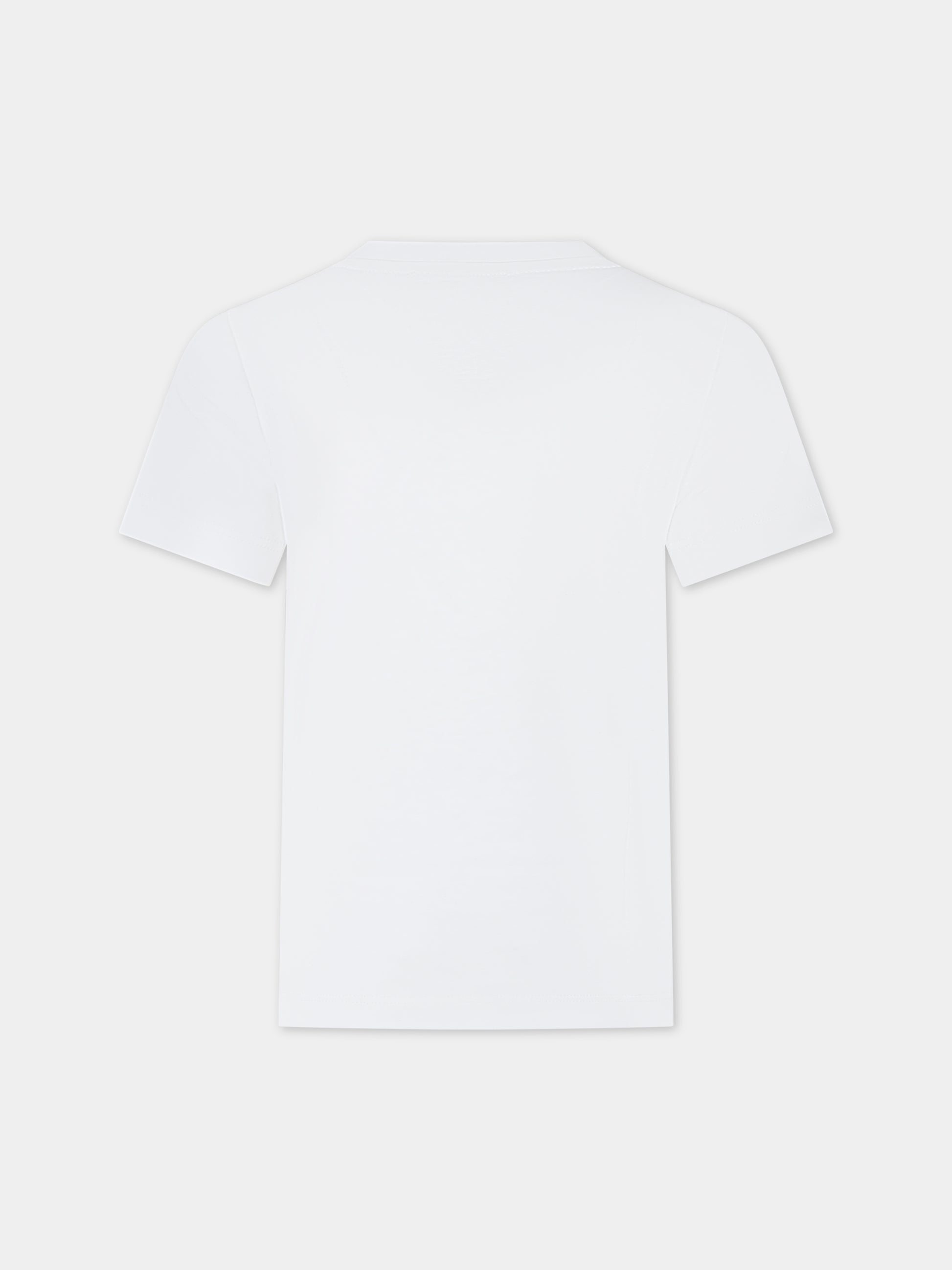 T-shirt bianca per bambino con stampa ancora,Versace,1000129 1A09770 2W070
