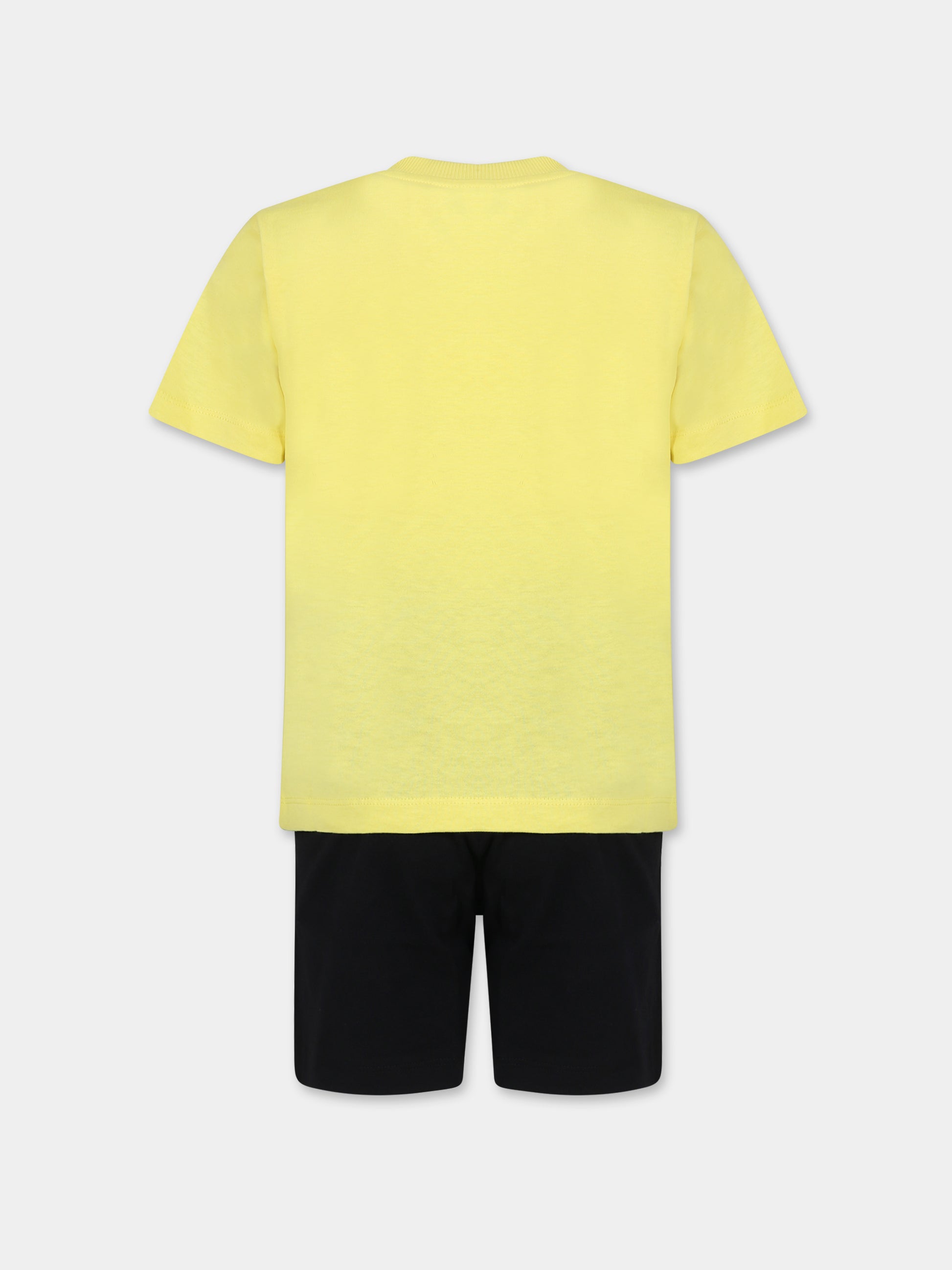 Completo nero per bambino con smile e logo,Moschino Kids,HUG00J LAA23 60100