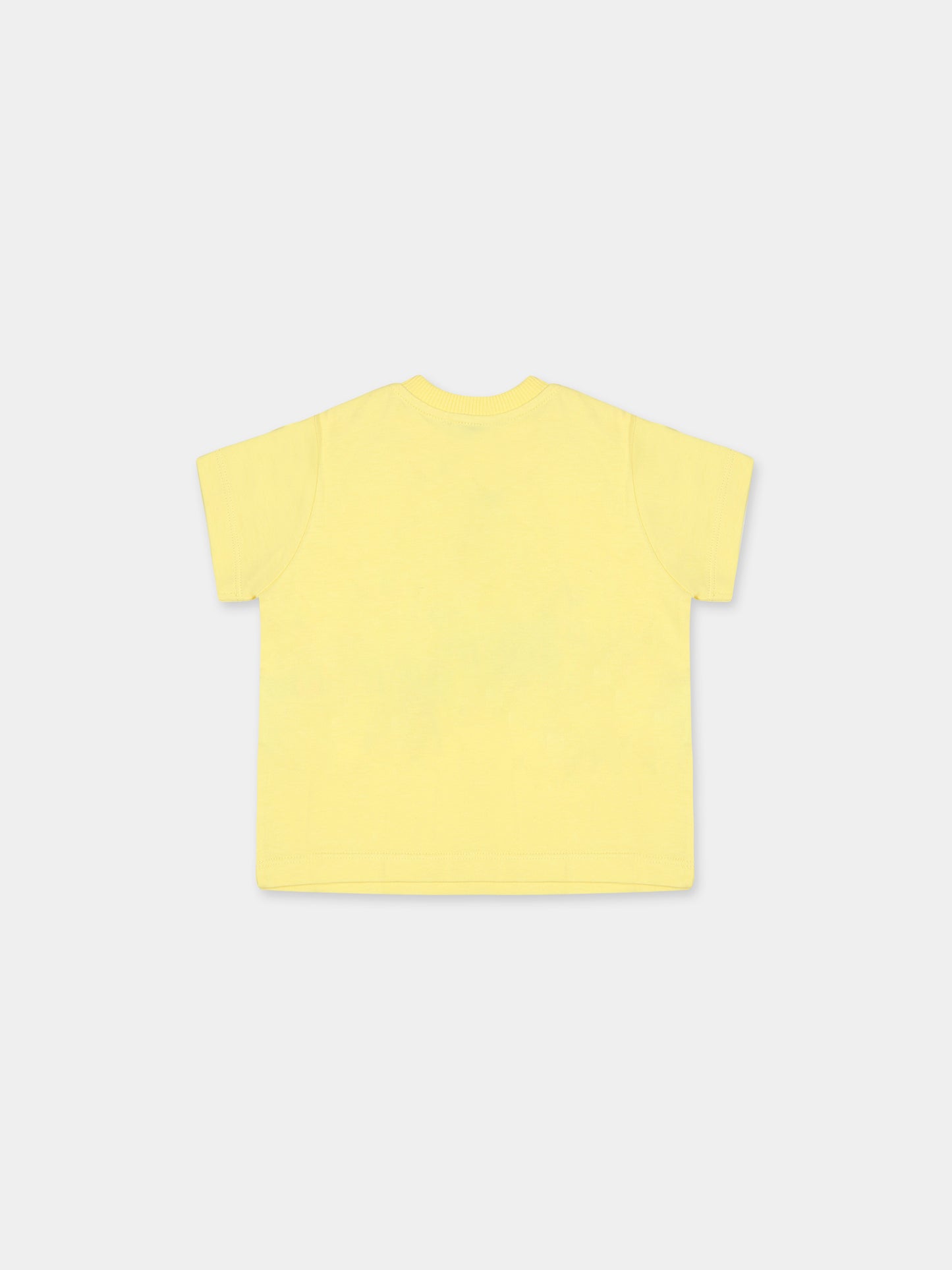 T-shirt bianca per neonati con Teddy bear e logo,Moschino Kids,MMM032 LAA27 50230