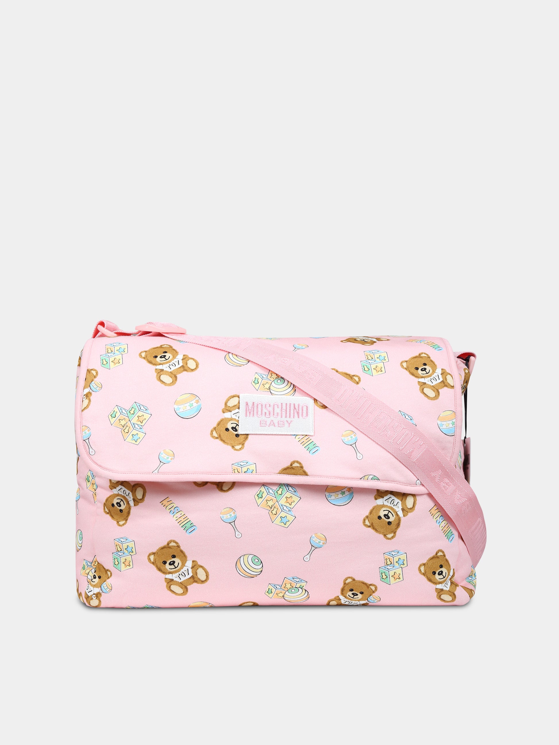 Borsa mamma rosa per neonata con Teddy Bears,Moschino Kids,MSX03D LCB34 84485