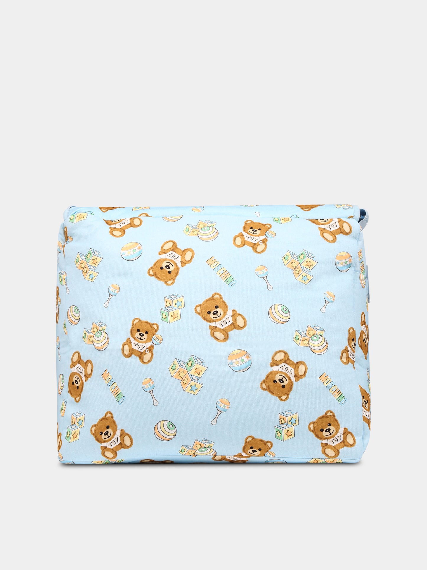 Borsa mamma celeste per neonato con Teddy Bears,Moschino Kids,MSX03D LCB34 84495
