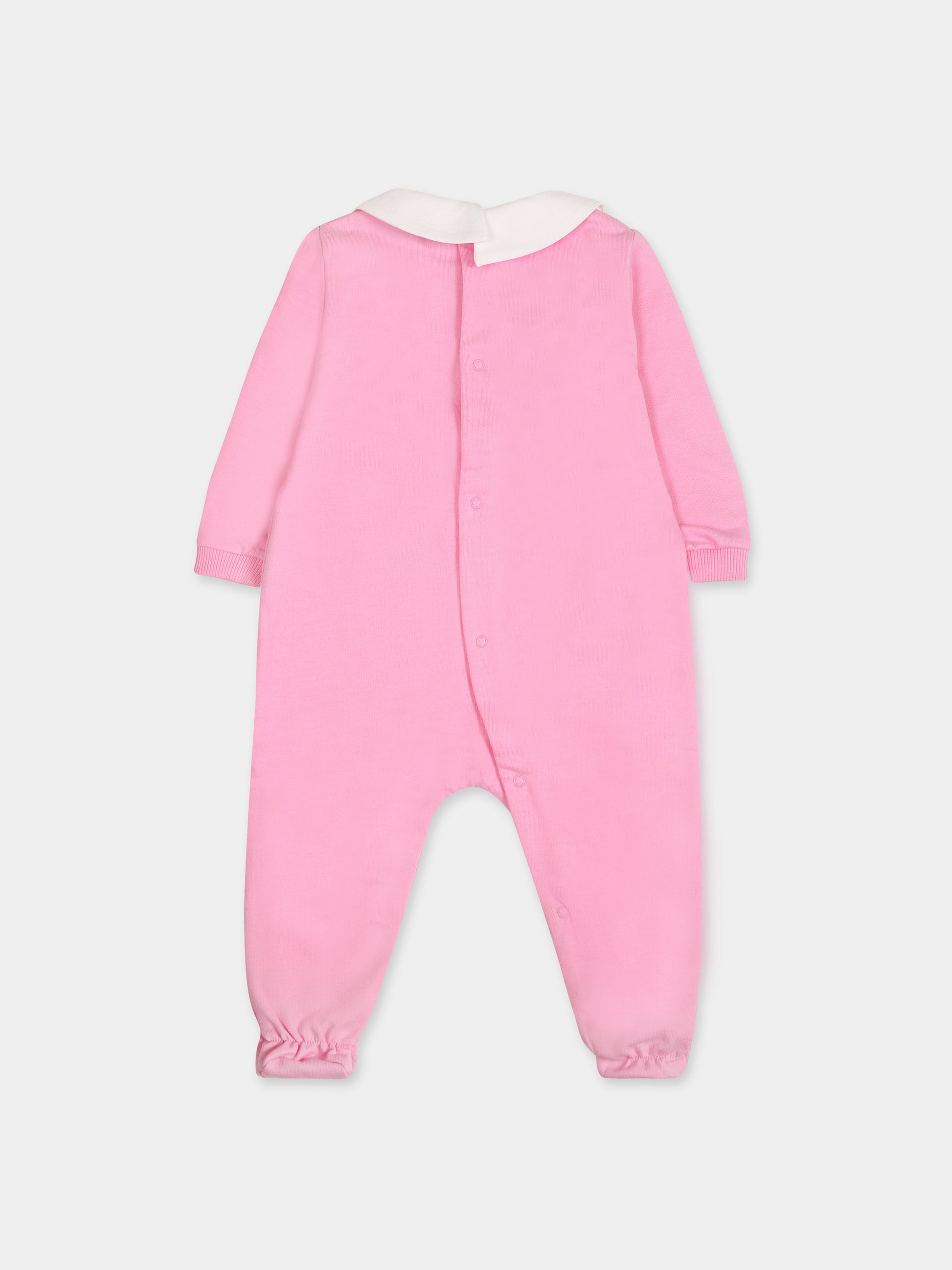 Tutina rosa per neonata con Teddy Bear,Moschino Kids,MSY037 LCA51 51473