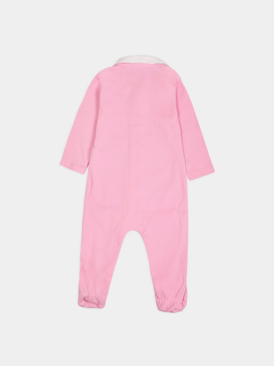 Tutina rosa per neonata con Teddy Bear e logo,Moschino Kids,MUY053  LBA35 51473