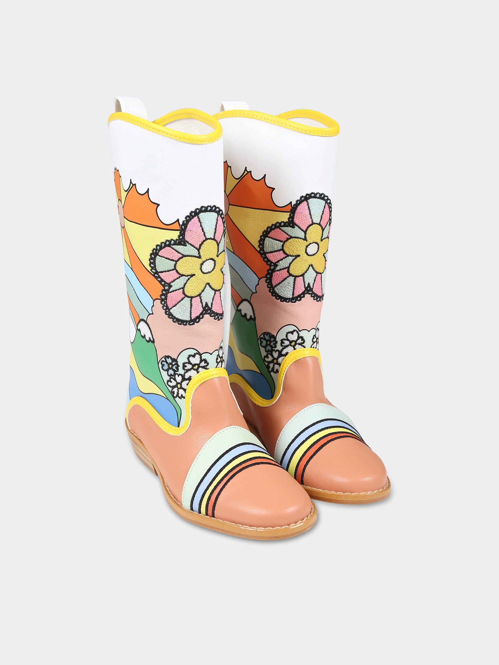 Stivali multicolor per bambina con stampa,Stella Mccartney Kids,TS0A36 Z1168 999